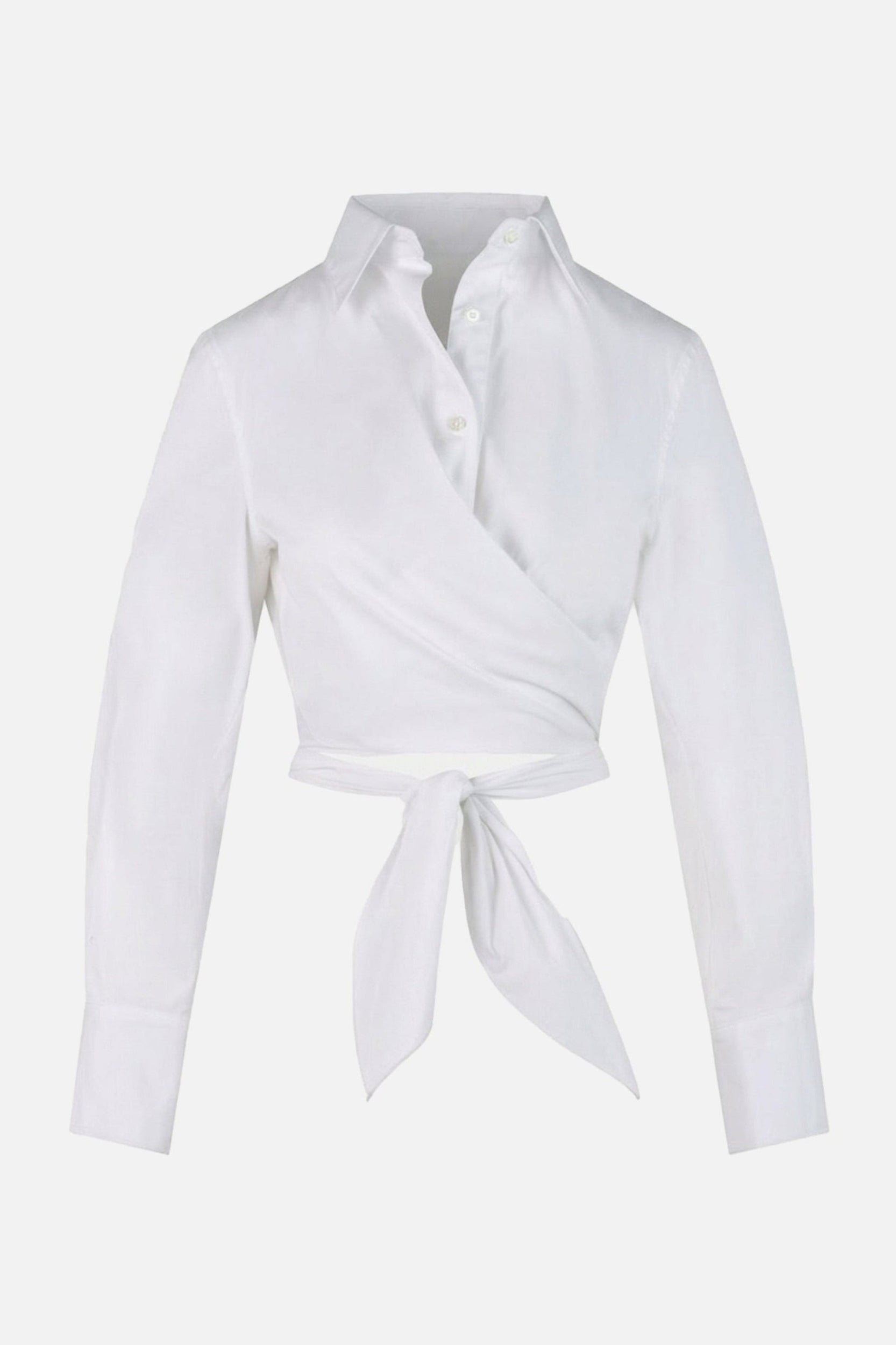 Criss Cross Tie Shirt in White – MONSE