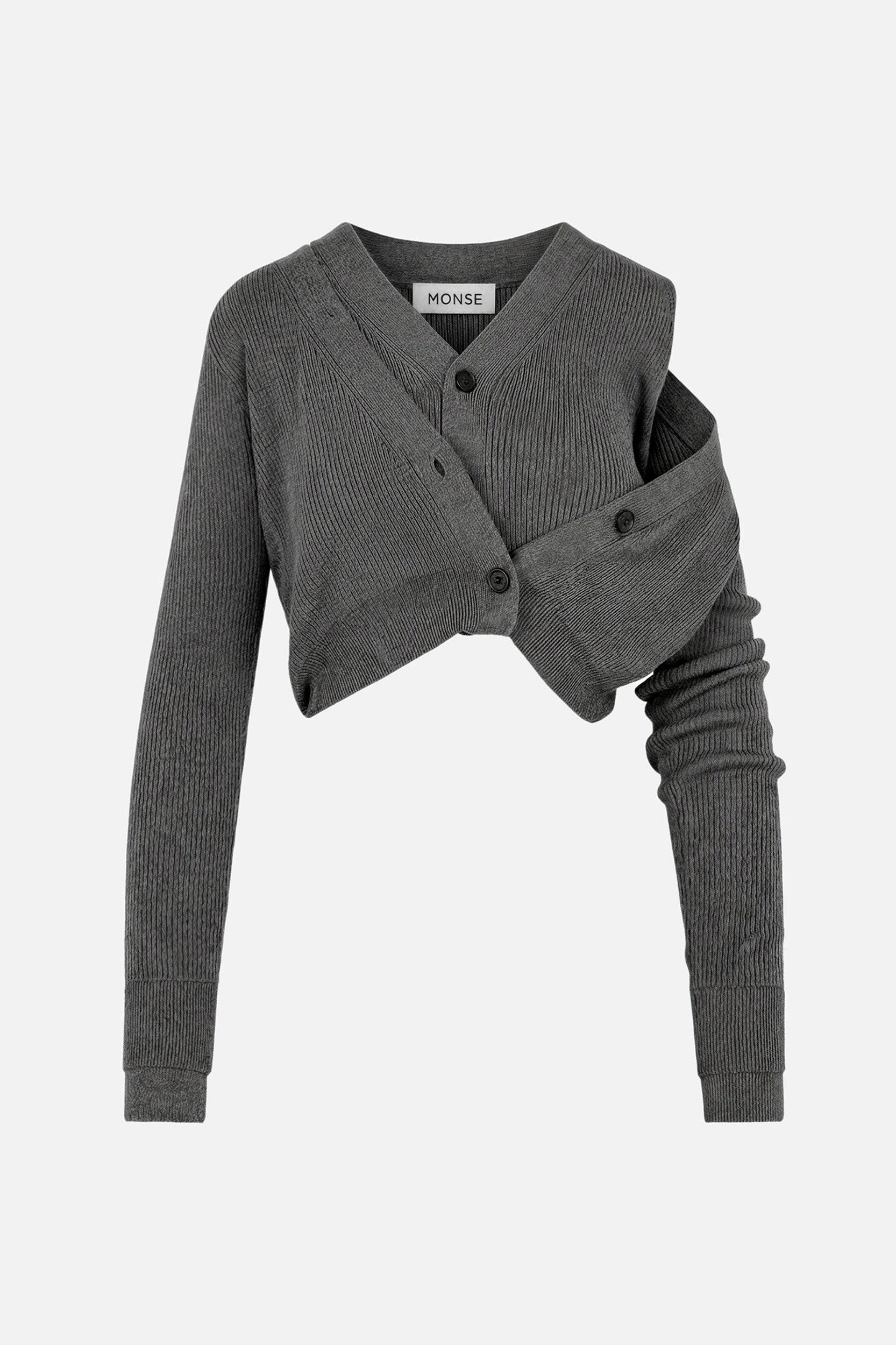 Cropped Fold-Up Button Down Cardigan – MONSE
