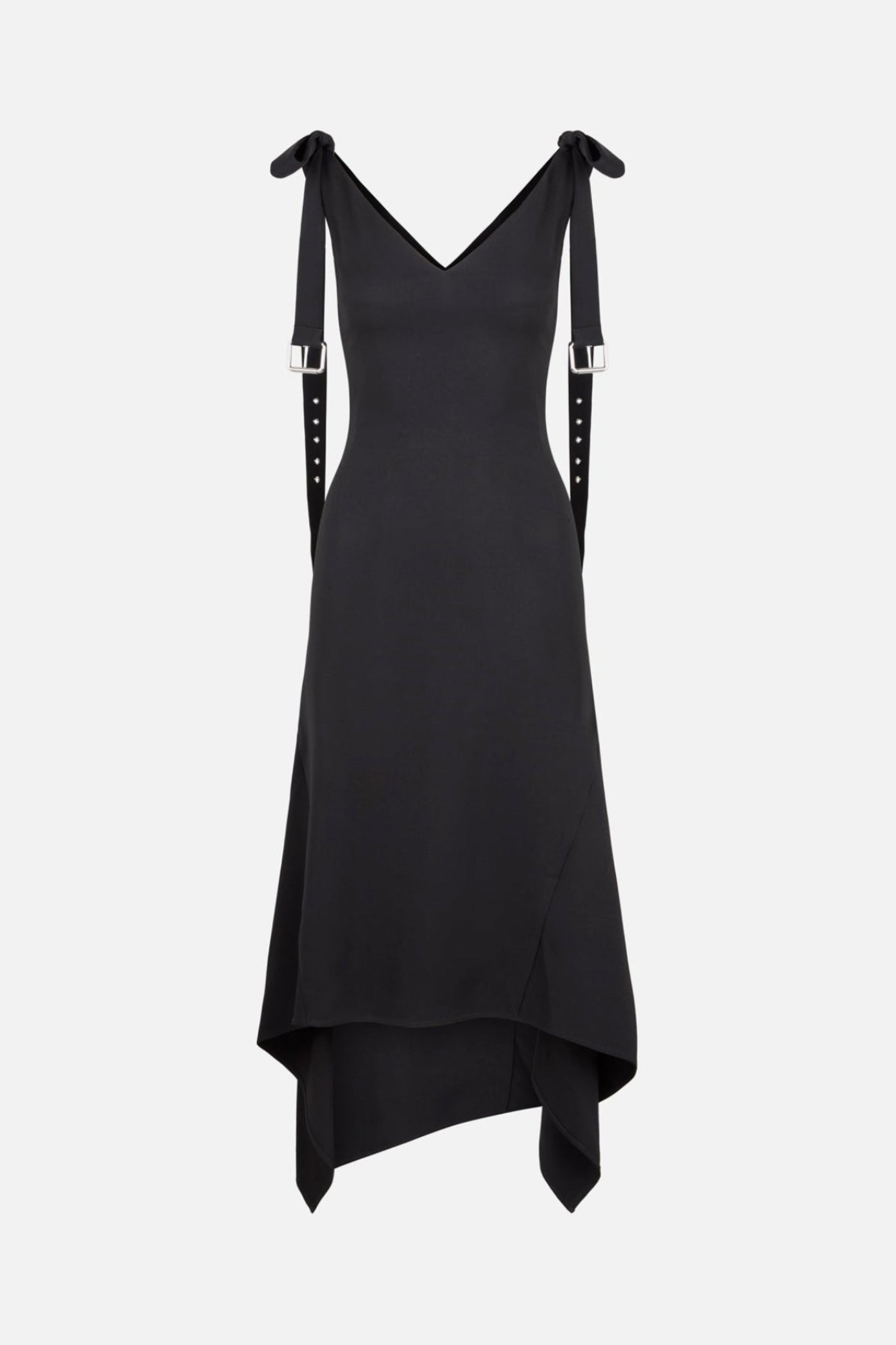 black tie midi dress Buckled Bow-Tie Midi Dress in Black – MONSE