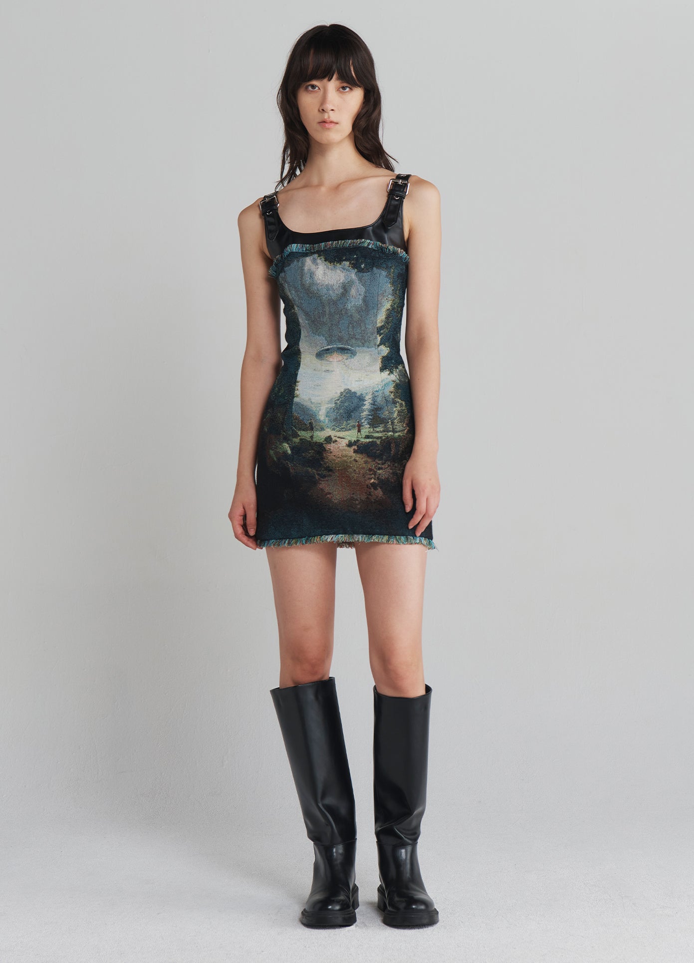 MONSE Harness Tapestry Dress full front view