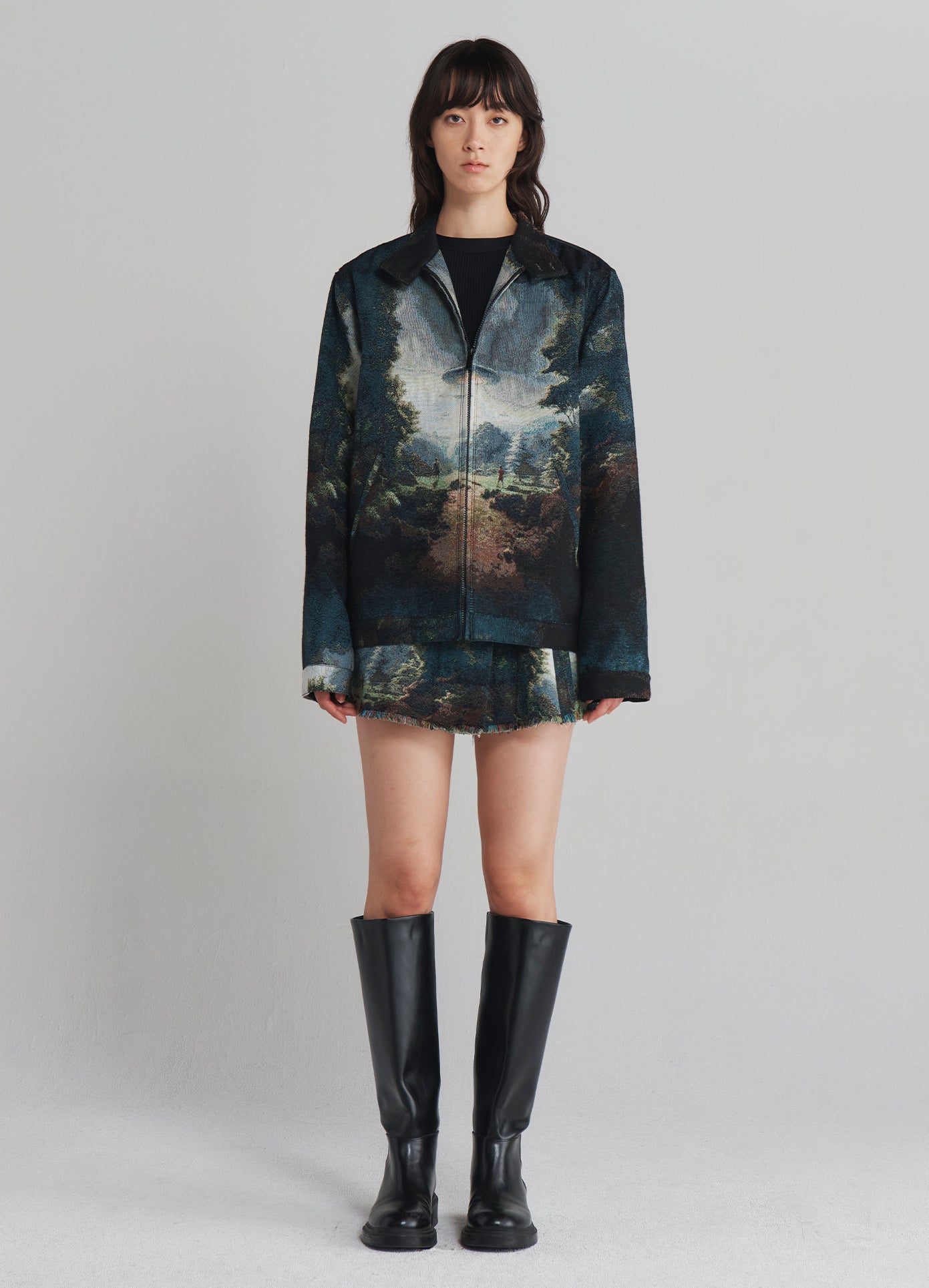 MONSE UFO Tapestry Boyfriend Jacket front view