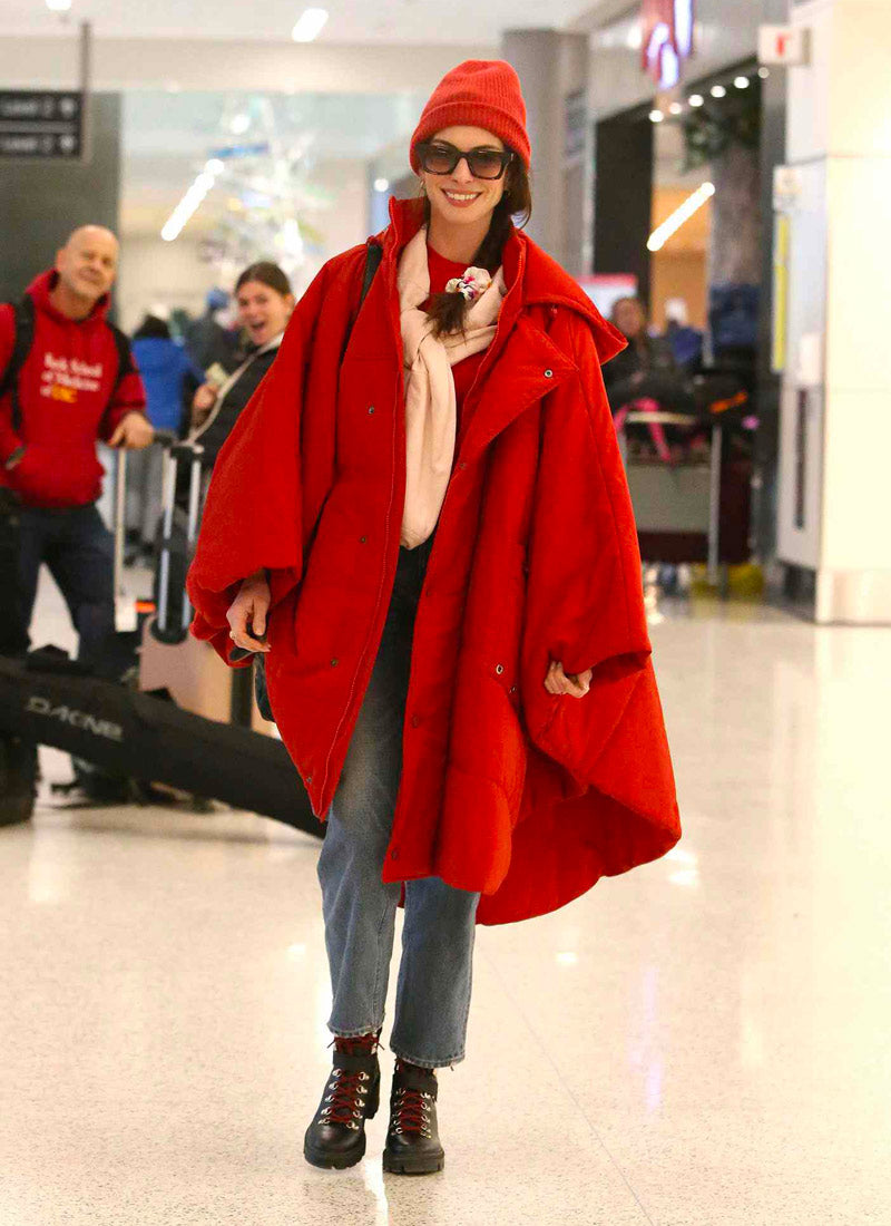 Anne Hathaway Wearing MONSE Resort Coat
