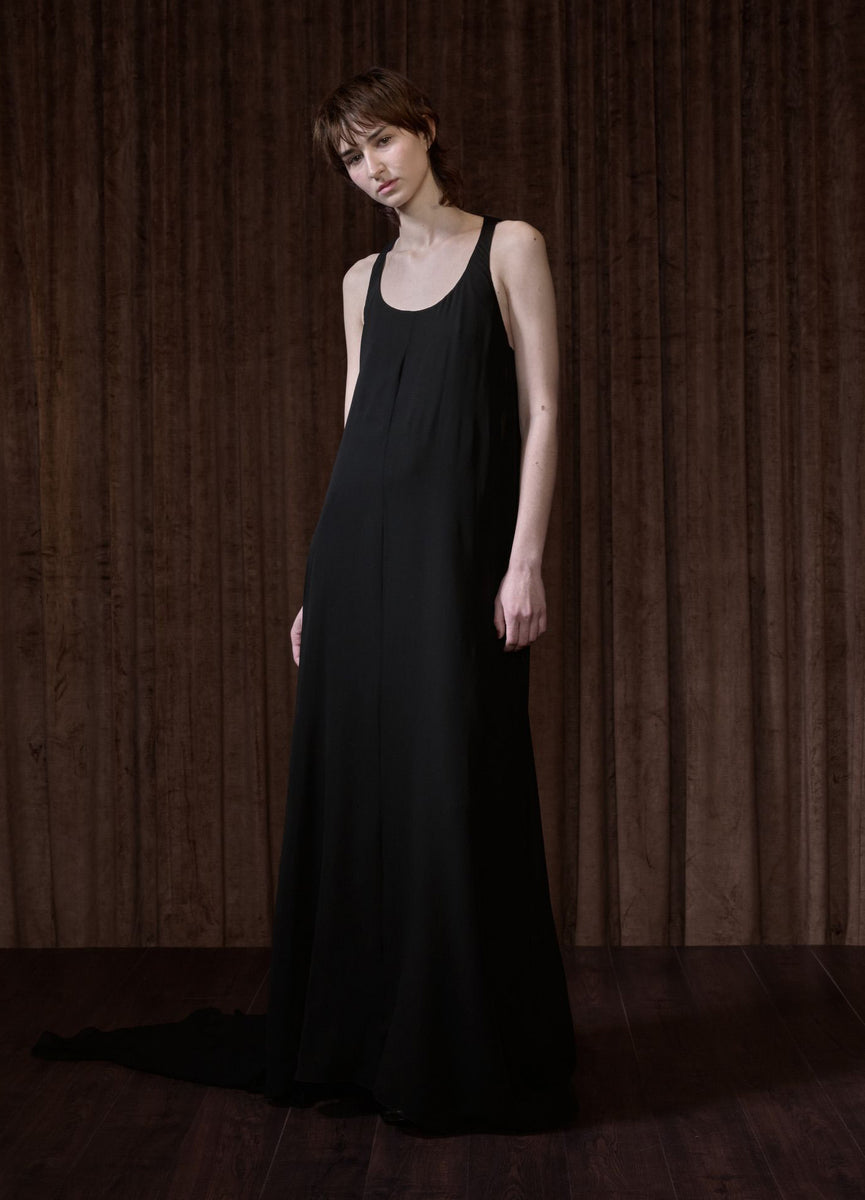 Chiffon Maxi Dress in Black