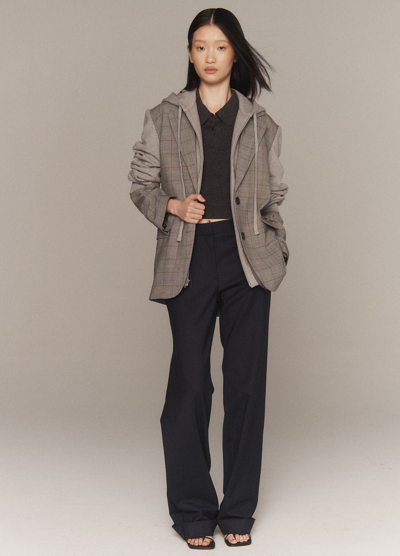 Deconstructed Combo Hoodie Jacket