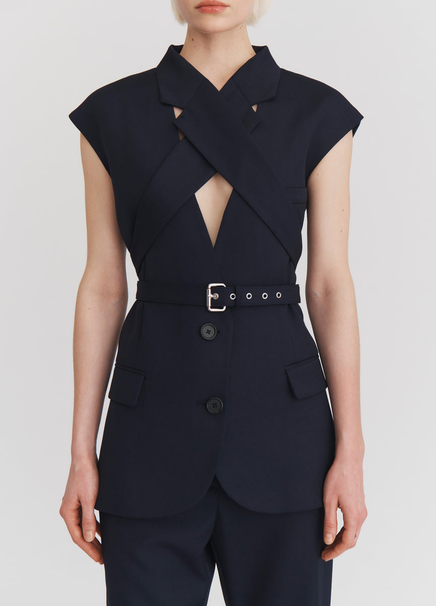 Deconstructed Tuxedo Trousers in Midnight