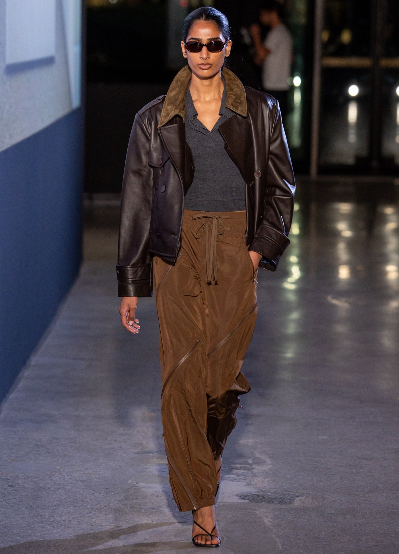 Double Waistband Zipper Pants