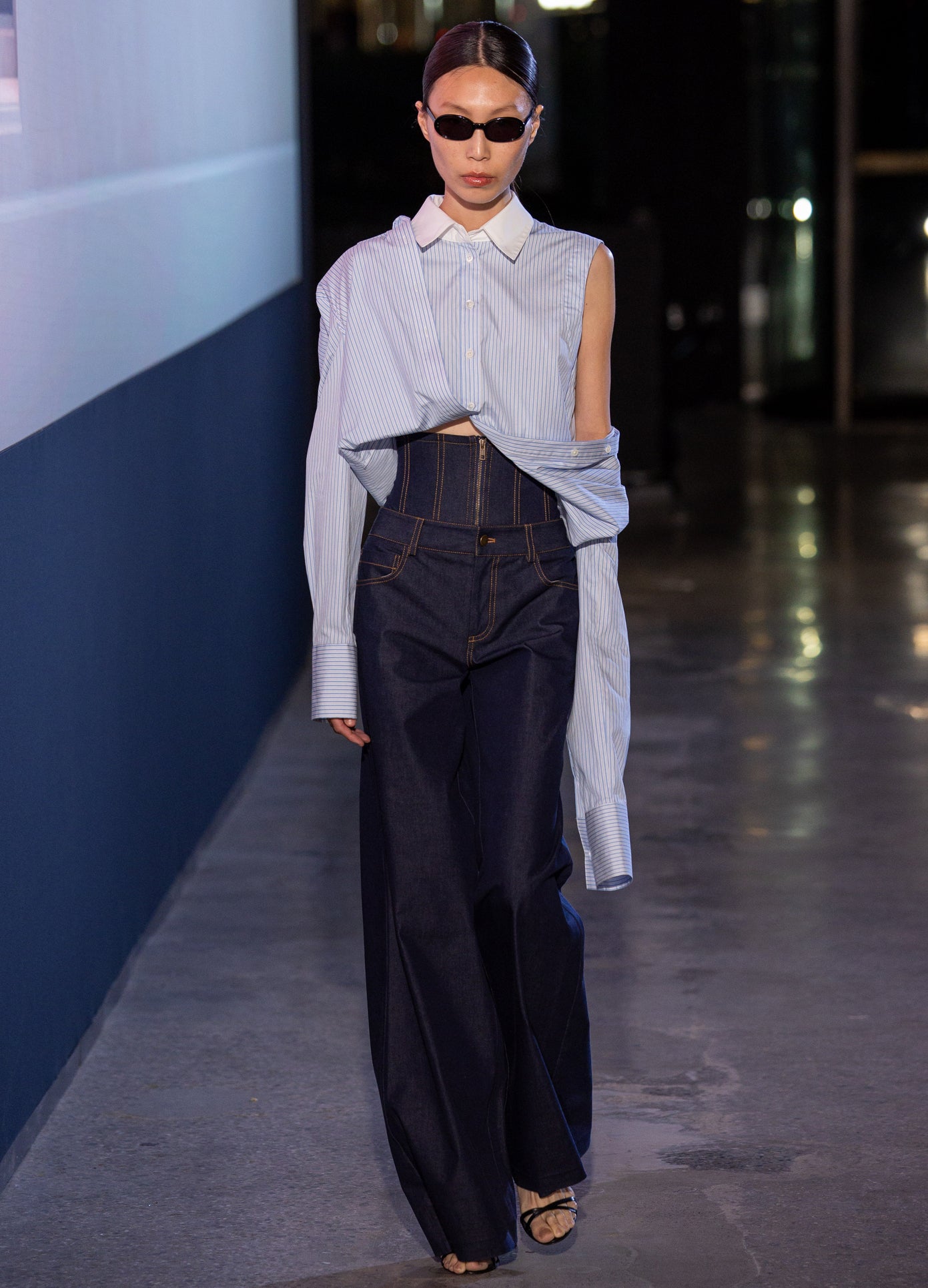 Fold Up Cropped Button Down Shirt