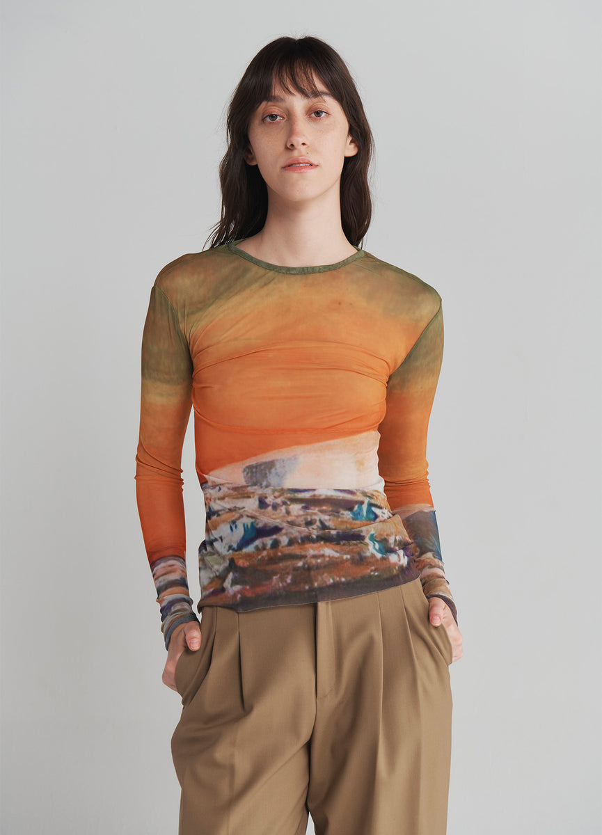 トップス MEDI GRADIENT SHEER SET TOP ameri セール】MEDI GRADIENT SHEER SET TOP（Tシャツ/カットソー