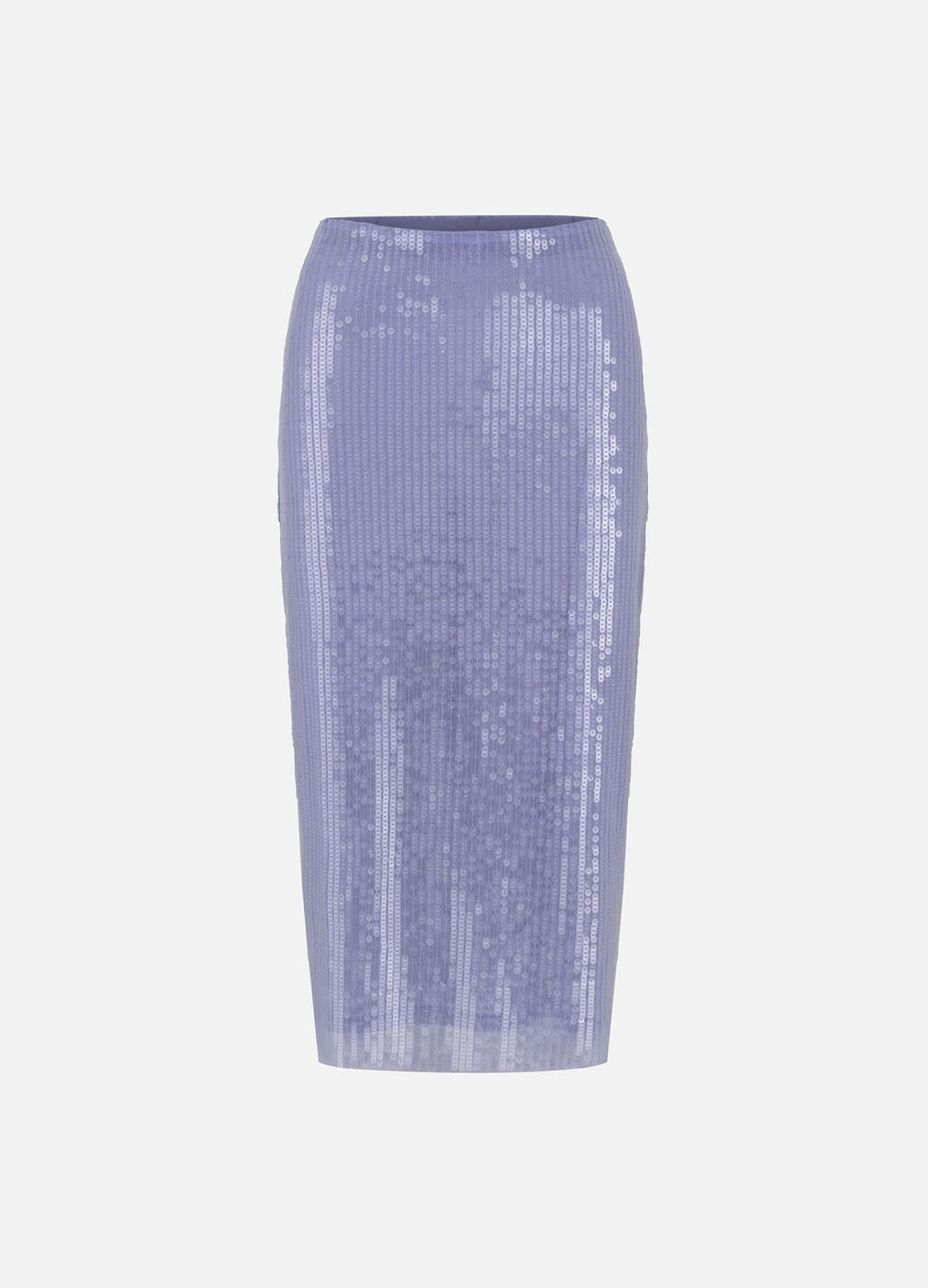MONSE Sheer Sequin Pencil Skirt in Lilac flat front