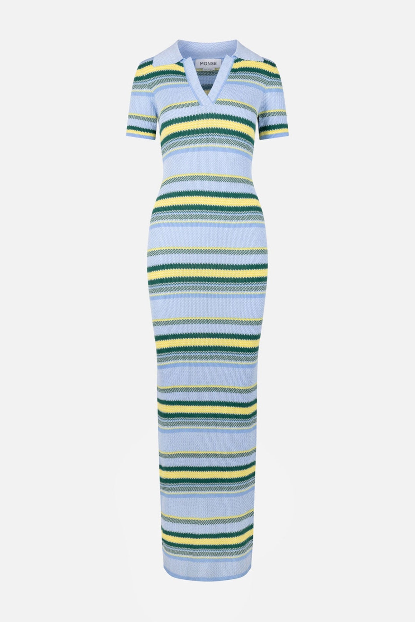 Striped Jacquard Maxi Dress in Blue Stripe – MONSE