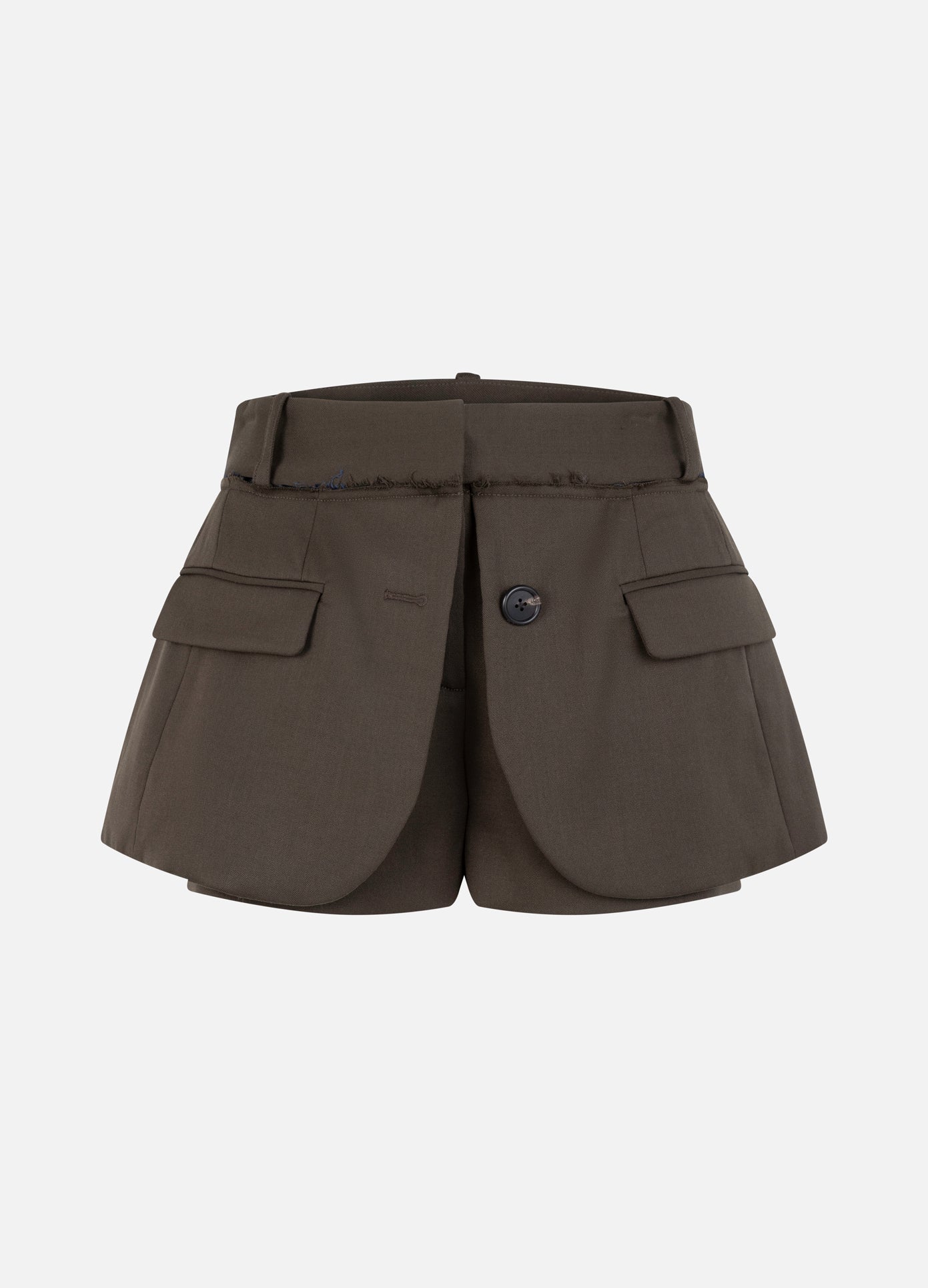 MONSE Tailored Jacket Front Shorts in olive brown product image