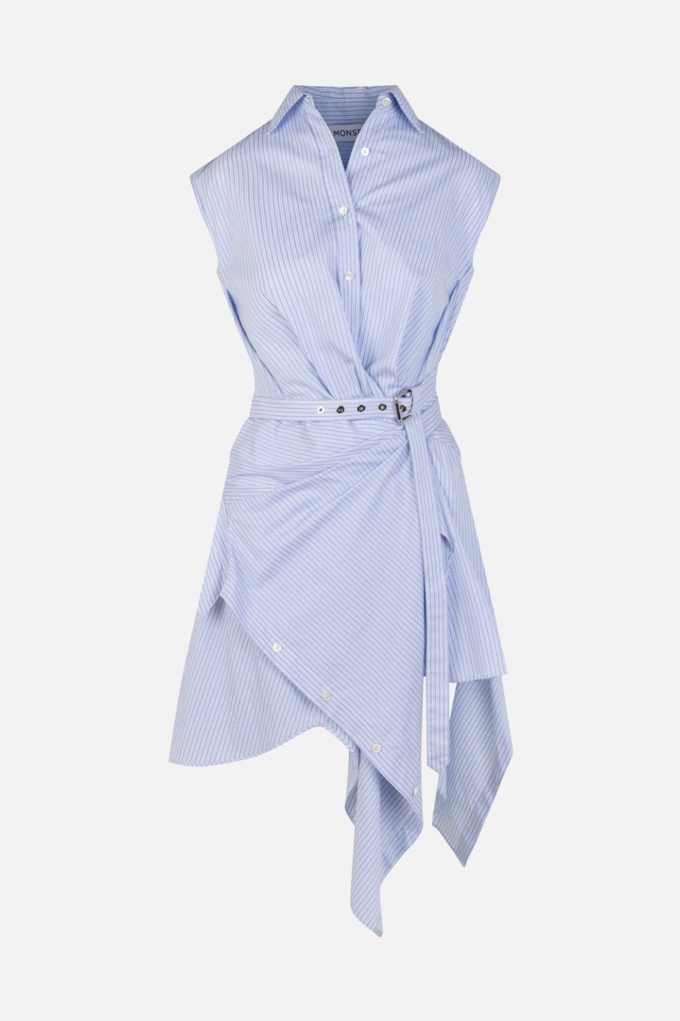 Tie Wrap Shirt Dress in Blue Multi MONSE Tie Wrap Shirt Dress in Blue Multi MONSE