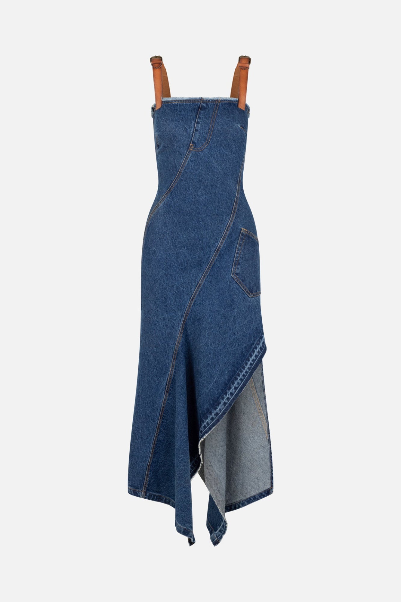 Twisted Denim Dress in Indigo Cotton MONSE Twisted Denim Dress in Indigo Cotton MONSE