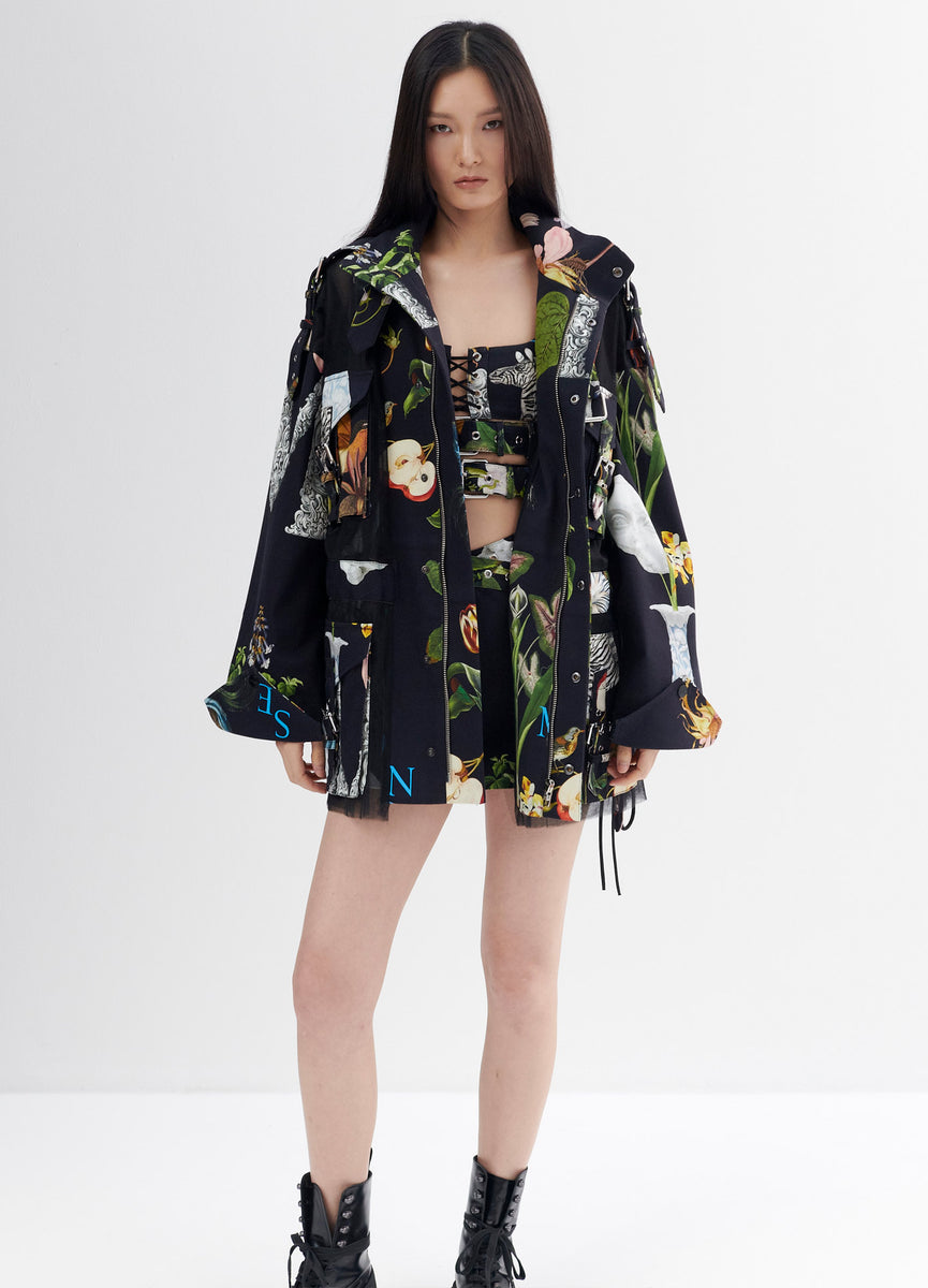 Print Cargo Tulle Jacket