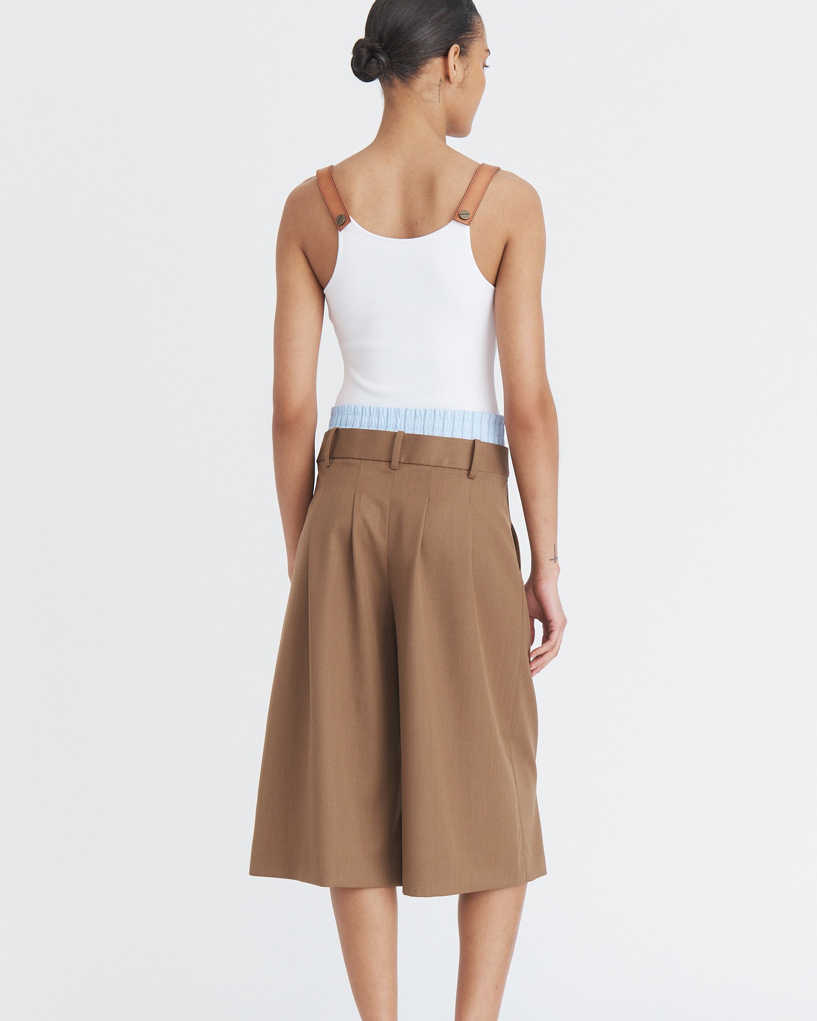 Double Waistband Wide Leg Shorts
