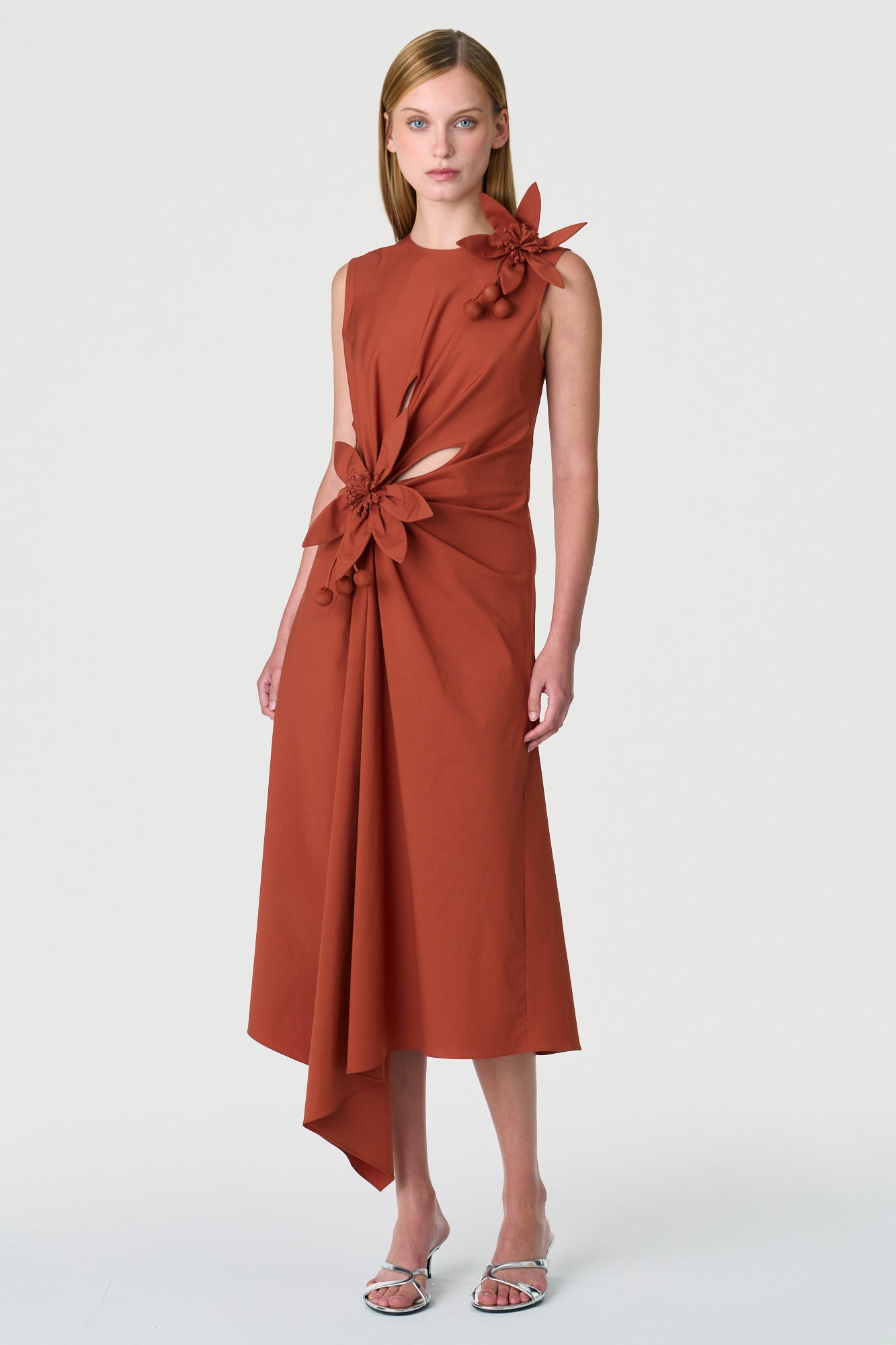 Lemon Flower Asymmetric Dress – MONSE