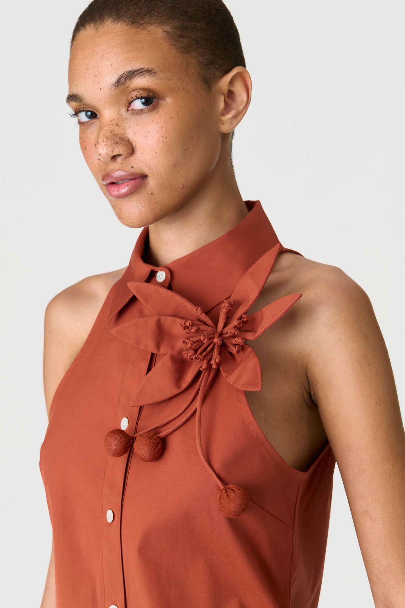 Lemon Flower Halter Shirt