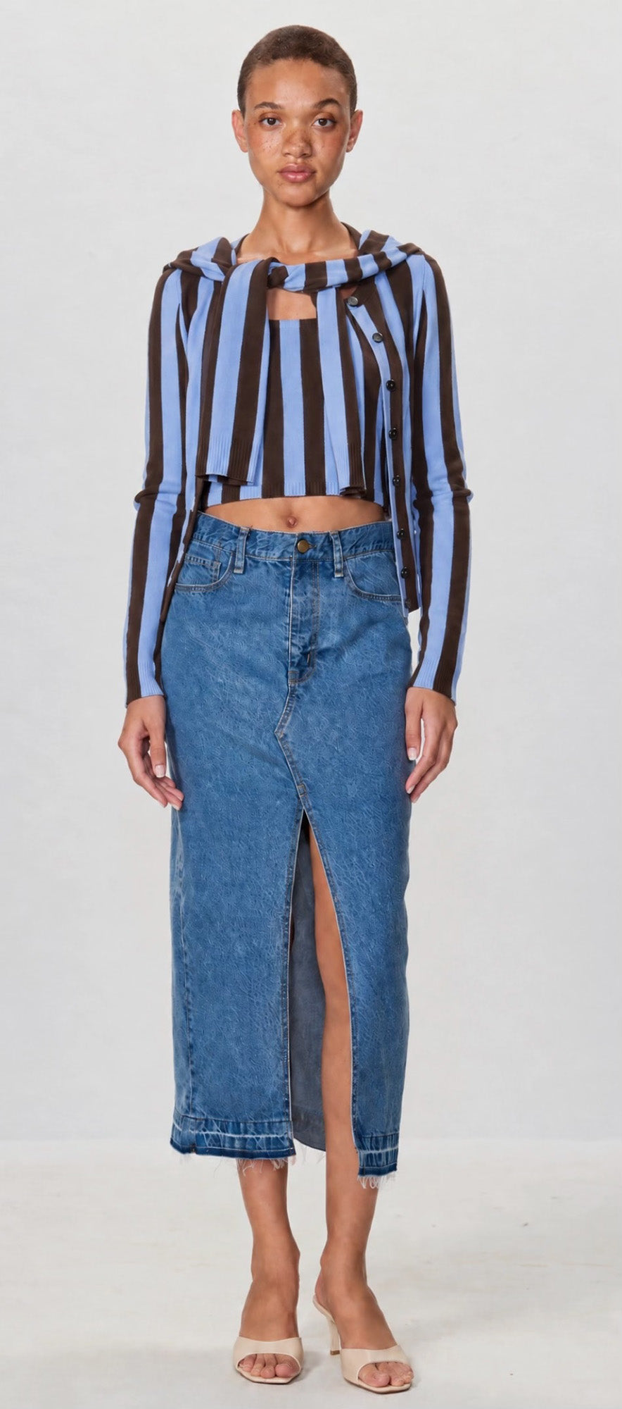 Asymmetrical Double Layer Illusion Cardigan