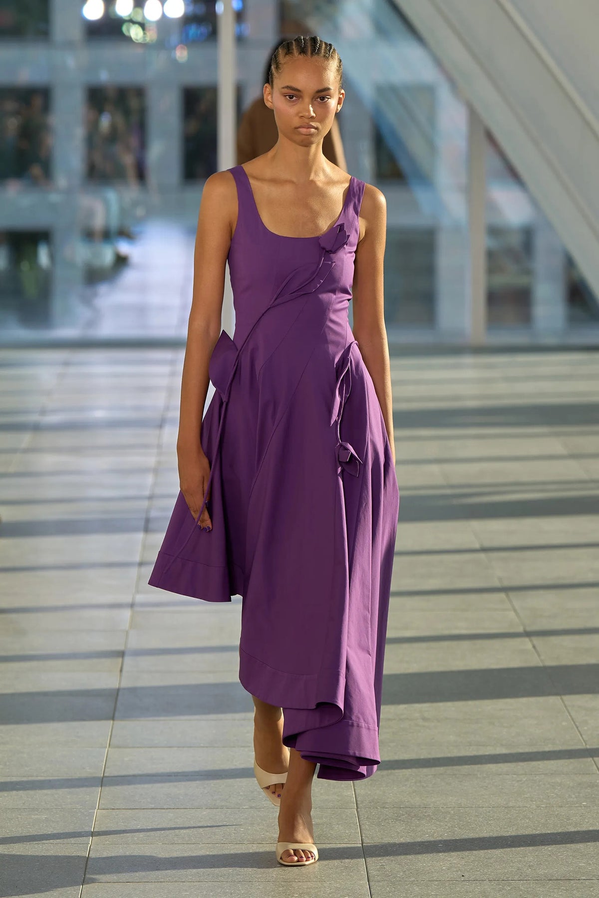 Asymmetrical Tulip Midi Dress