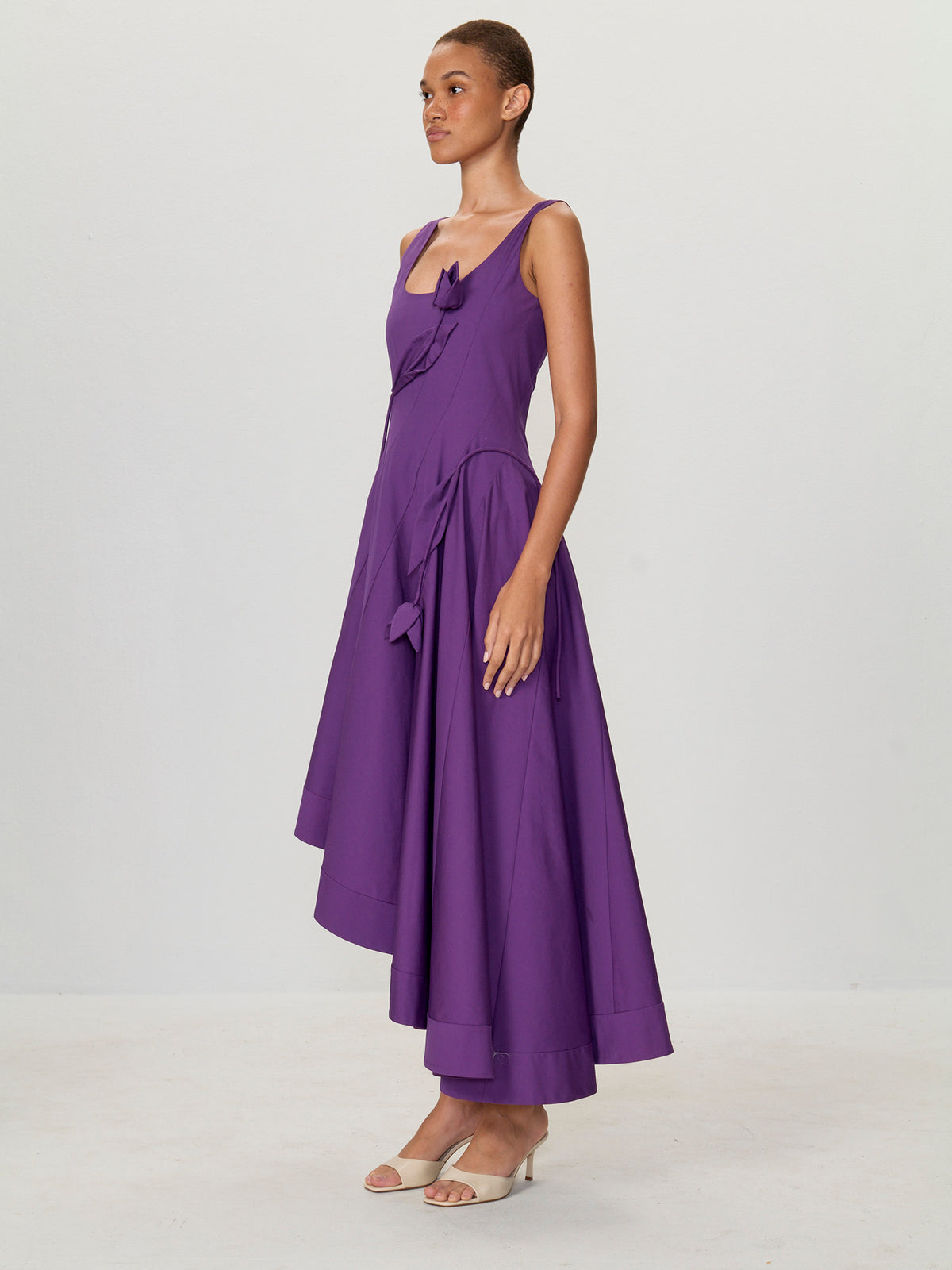 Asymmetrical Tulip Midi Dress