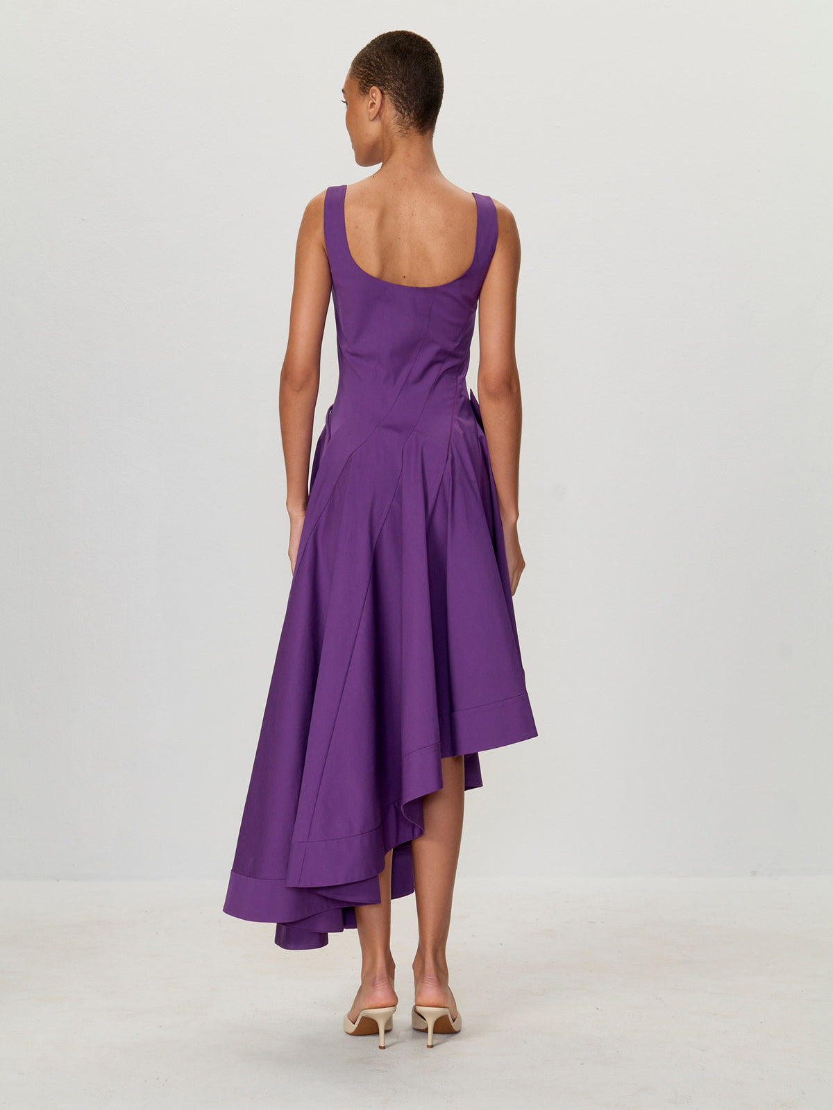 Asymmetrical Tulip Midi Dress