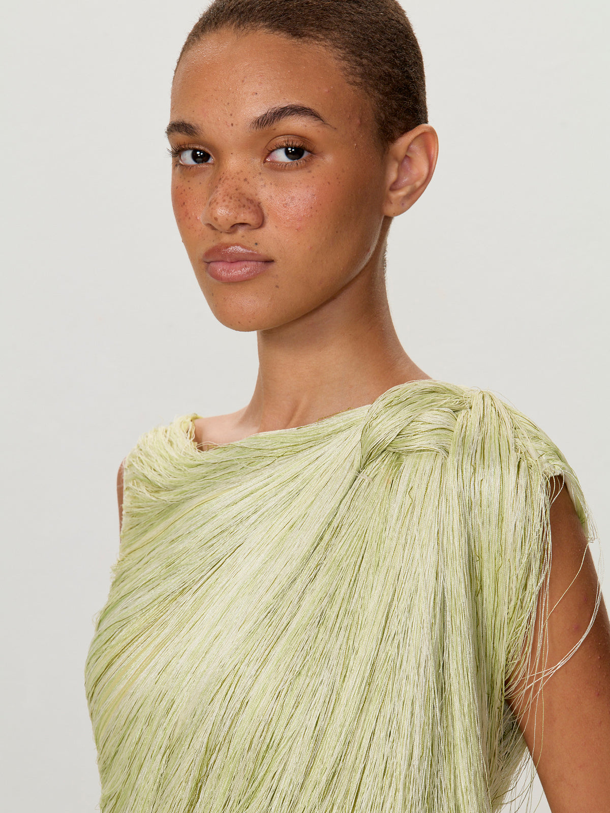 Asymmetrical Twist Fringe Dress