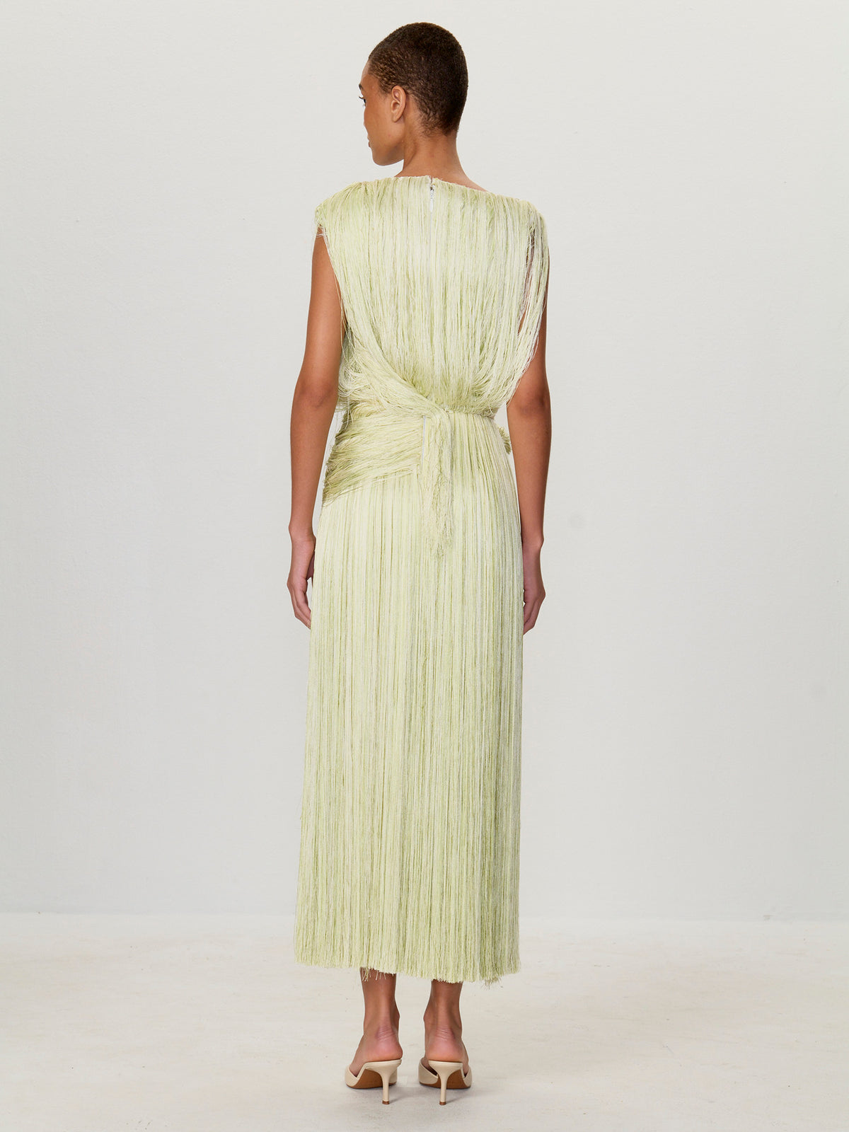 Asymmetrical Twist Fringe Dress