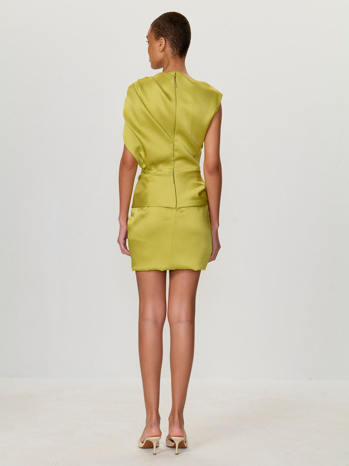 Asymmetrical Twist Satin Dress
