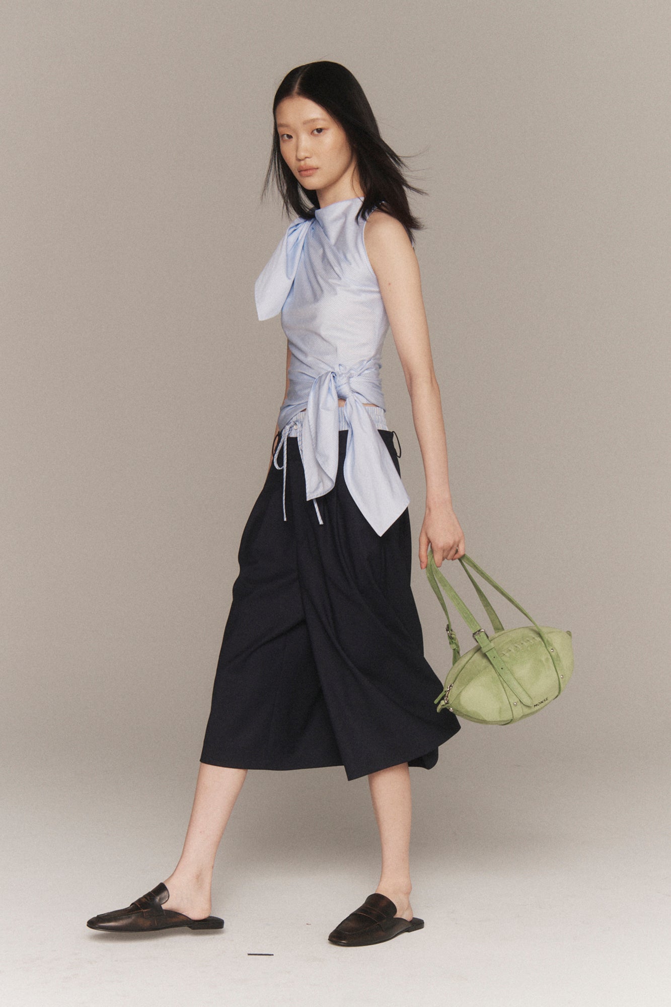 Bow Drape Shirting Top