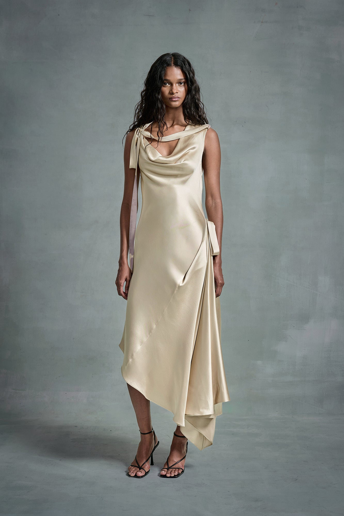 Cowl Neck Midi Dress