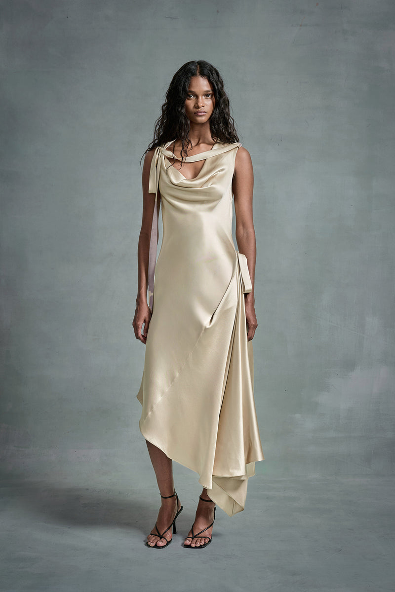 Cowl Neck Midi Dress