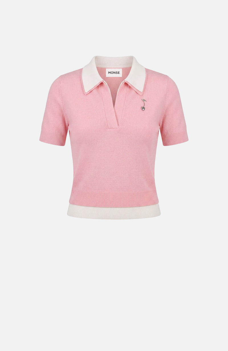 Doubled Front Collar Polo