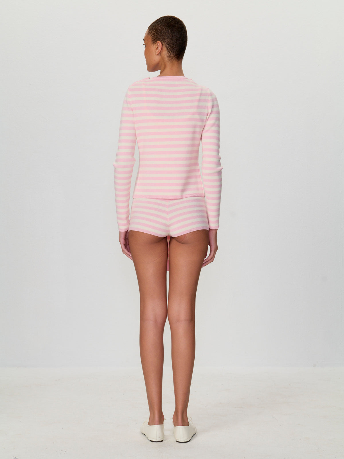 Double Sleeve Tied Stripe Cardigan
