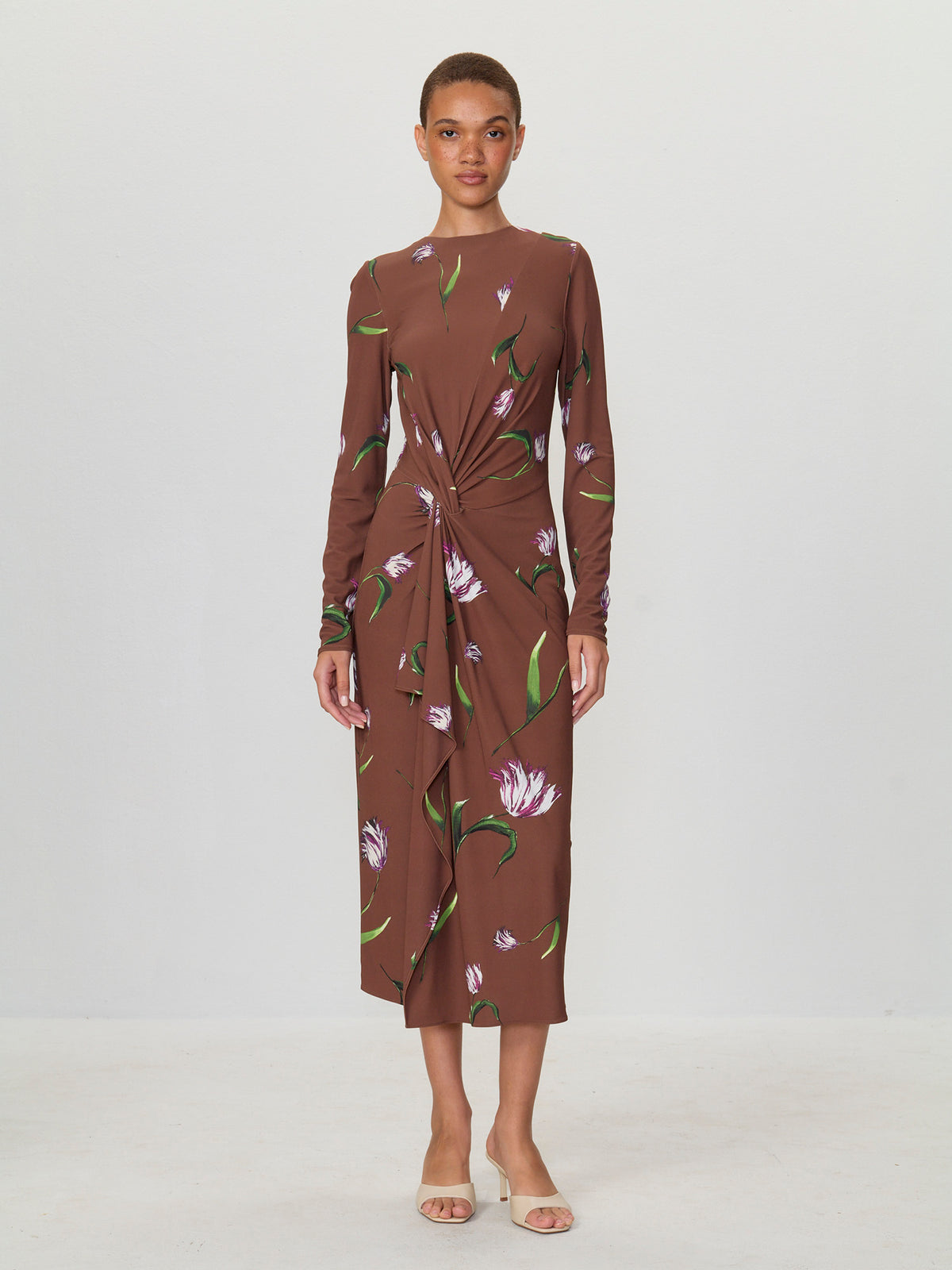 Front Twist Long Sleeve Dress
