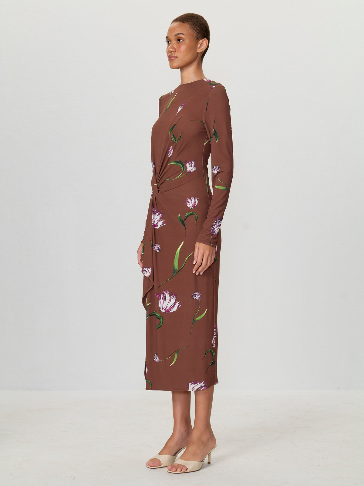 Front Twist Long Sleeve Dress