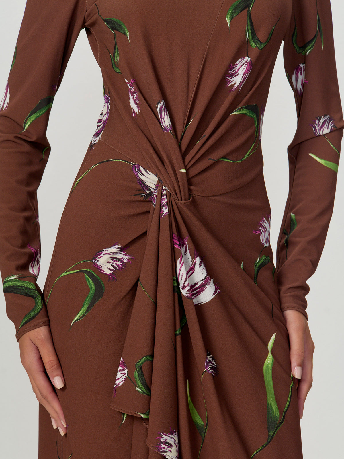 Front Twist Long Sleeve Dress