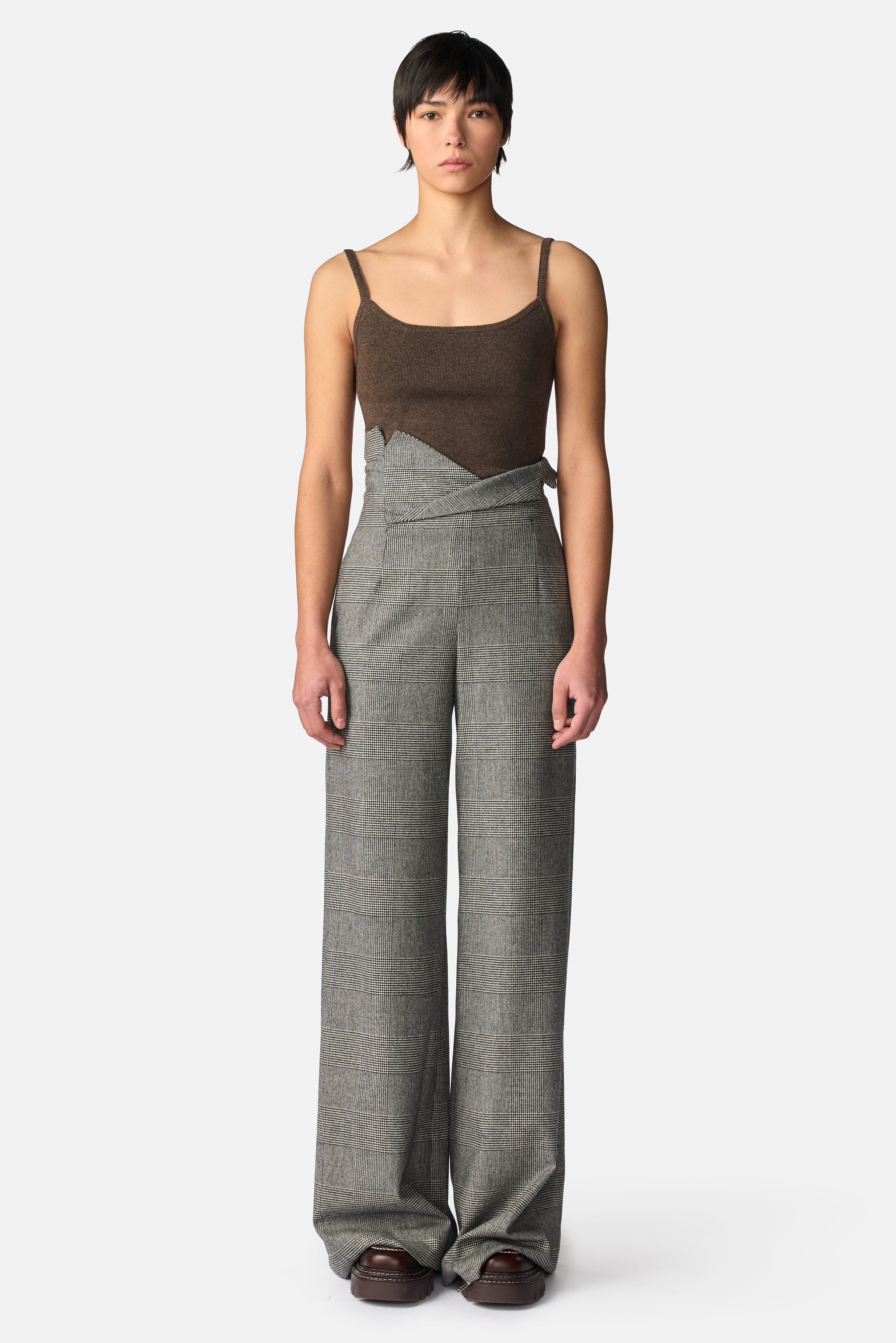 Lapel Waistband Trousers