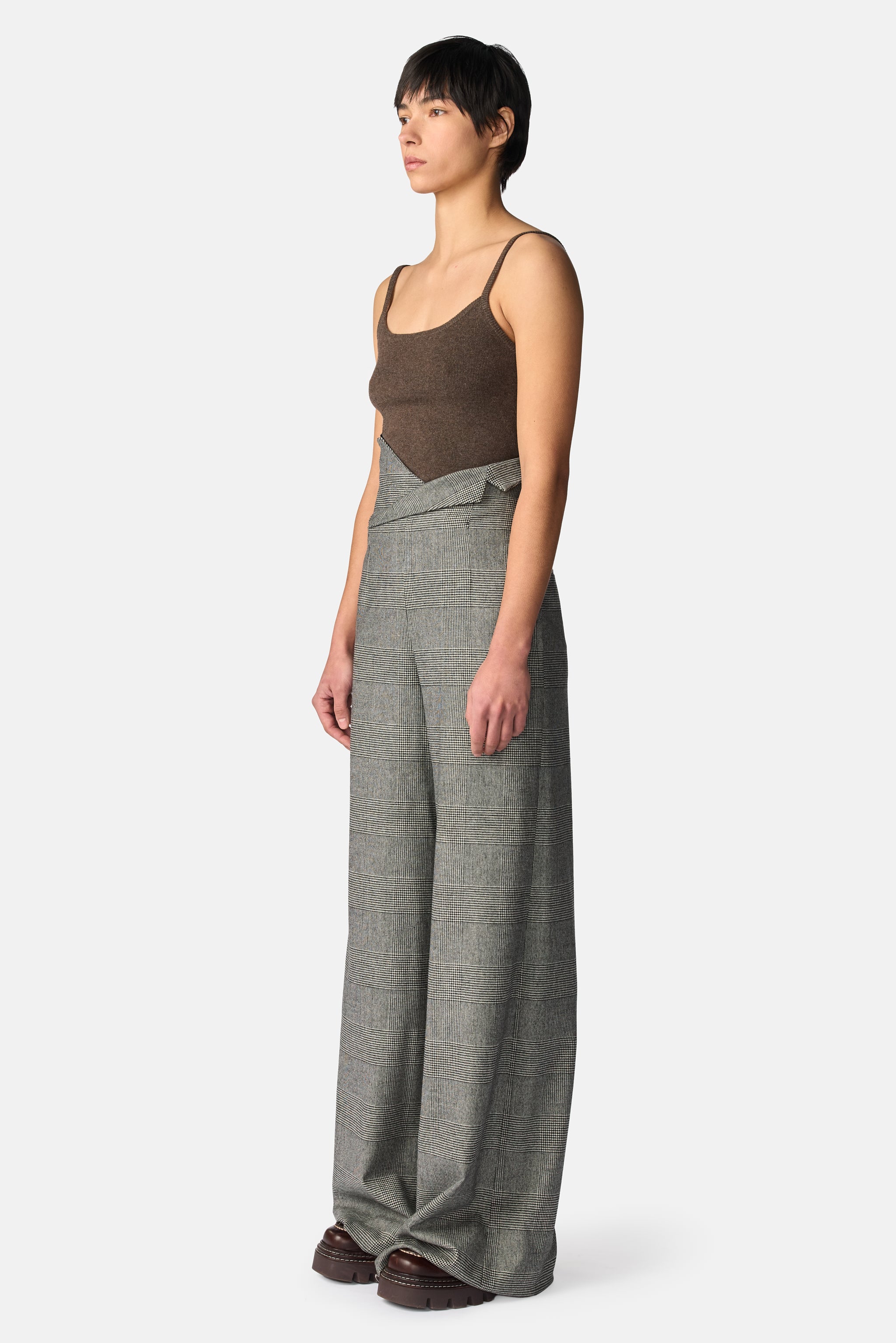 Lapel Waistband Trousers