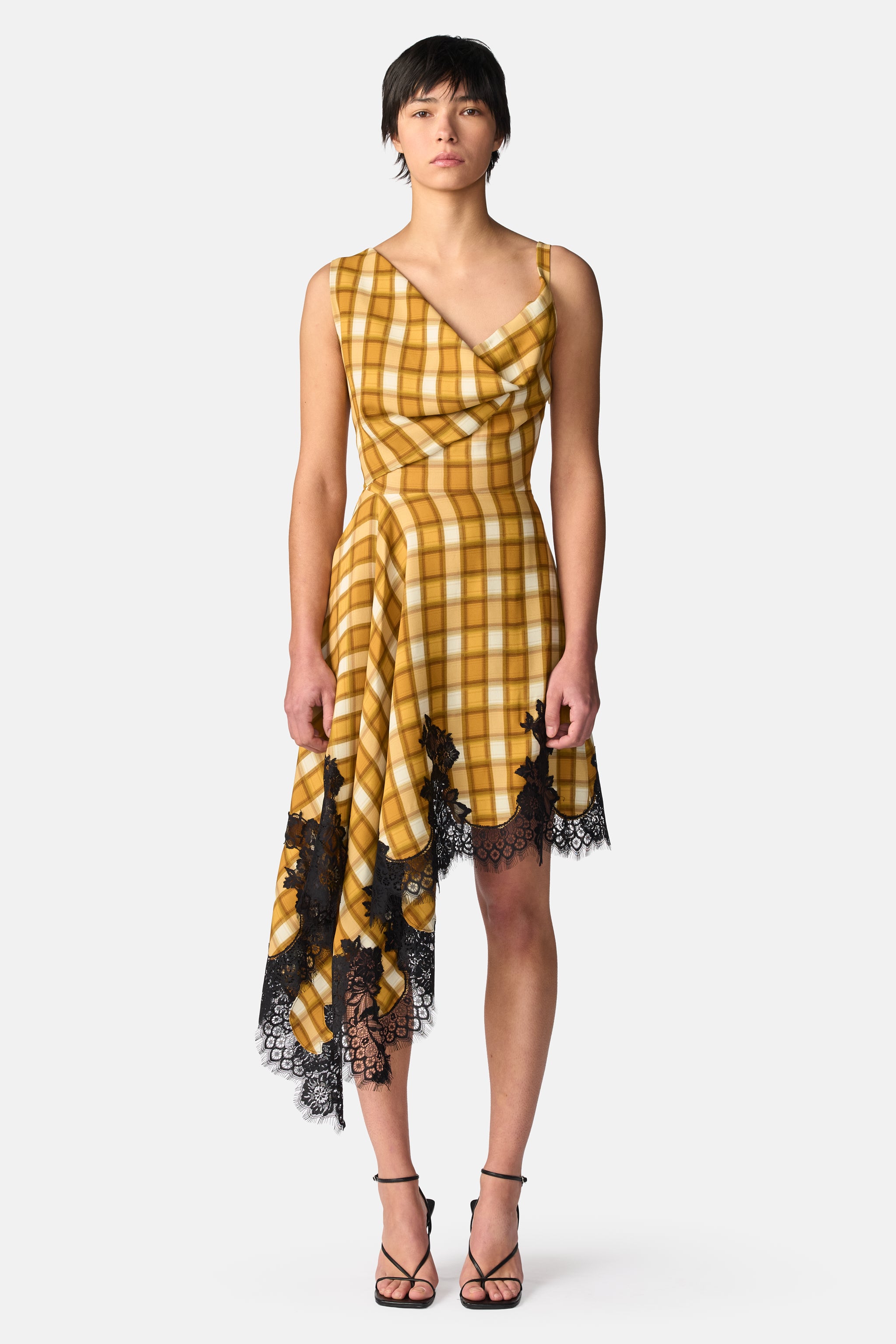 Front Drape Asymmetical Dress