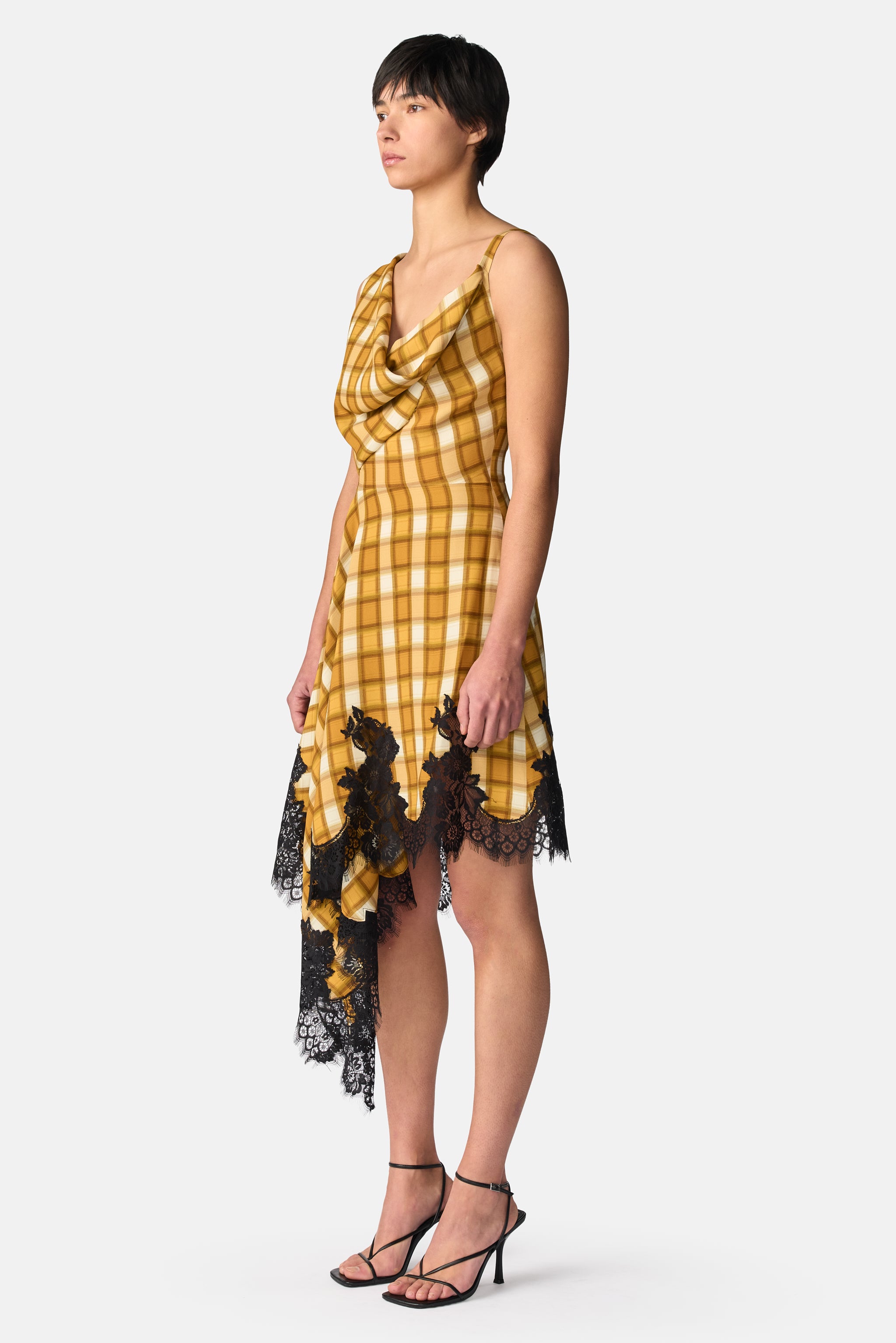 Front Drape Asymmetical Dress