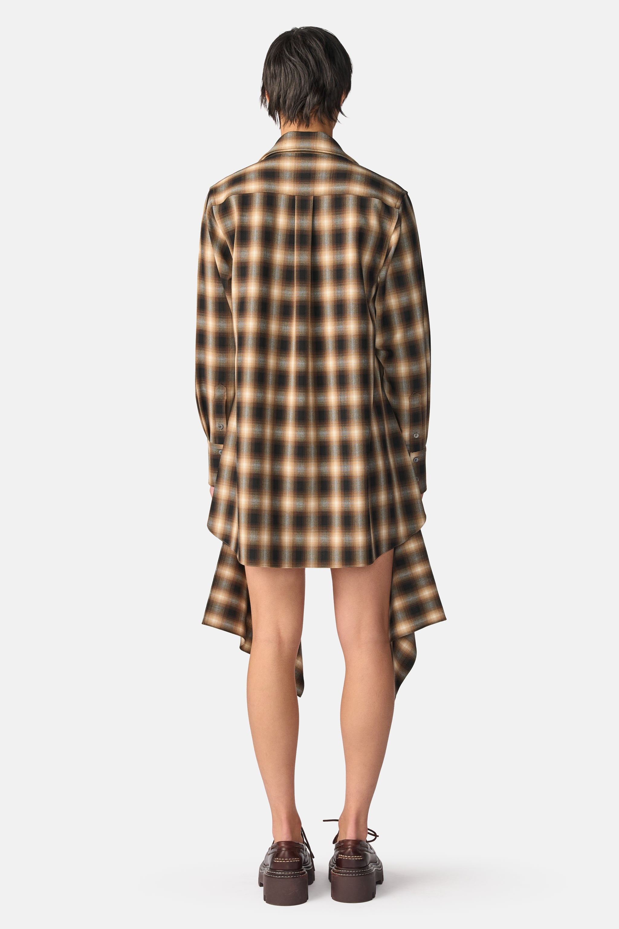 Cascade Front Shirt Dress