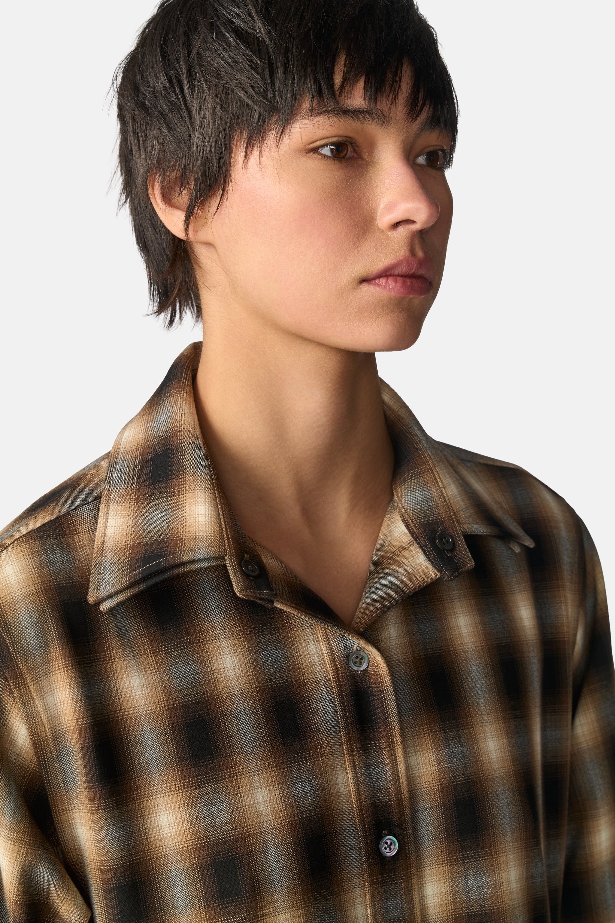 Cascade Front Shirt Dress