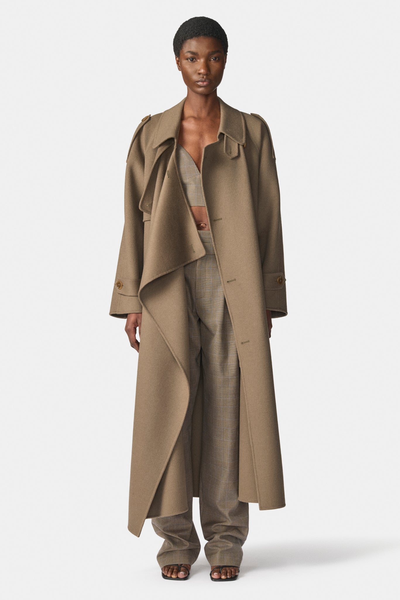 Cascade Double Faced Wool Trench Coat