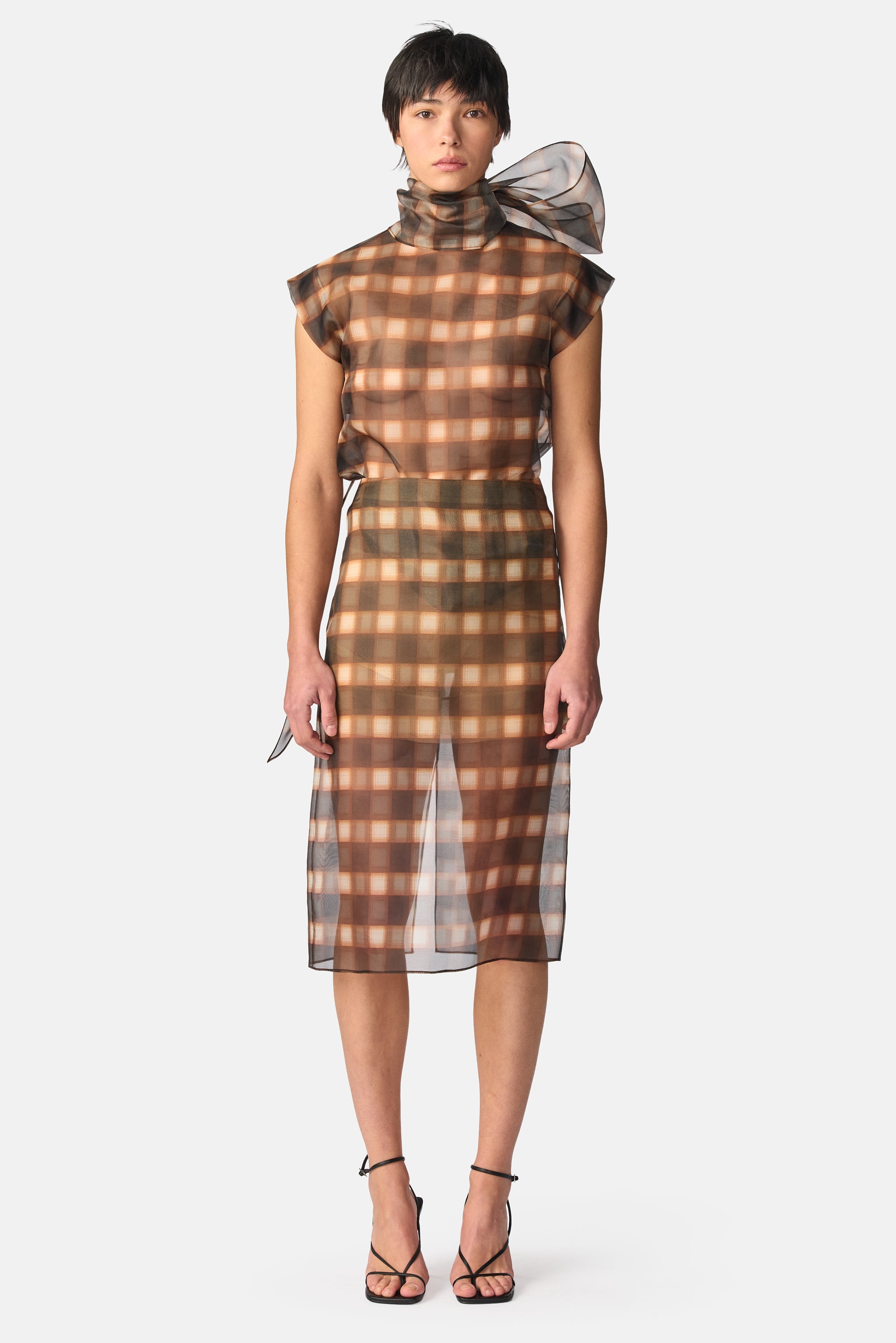 Plaid Organza Skirt