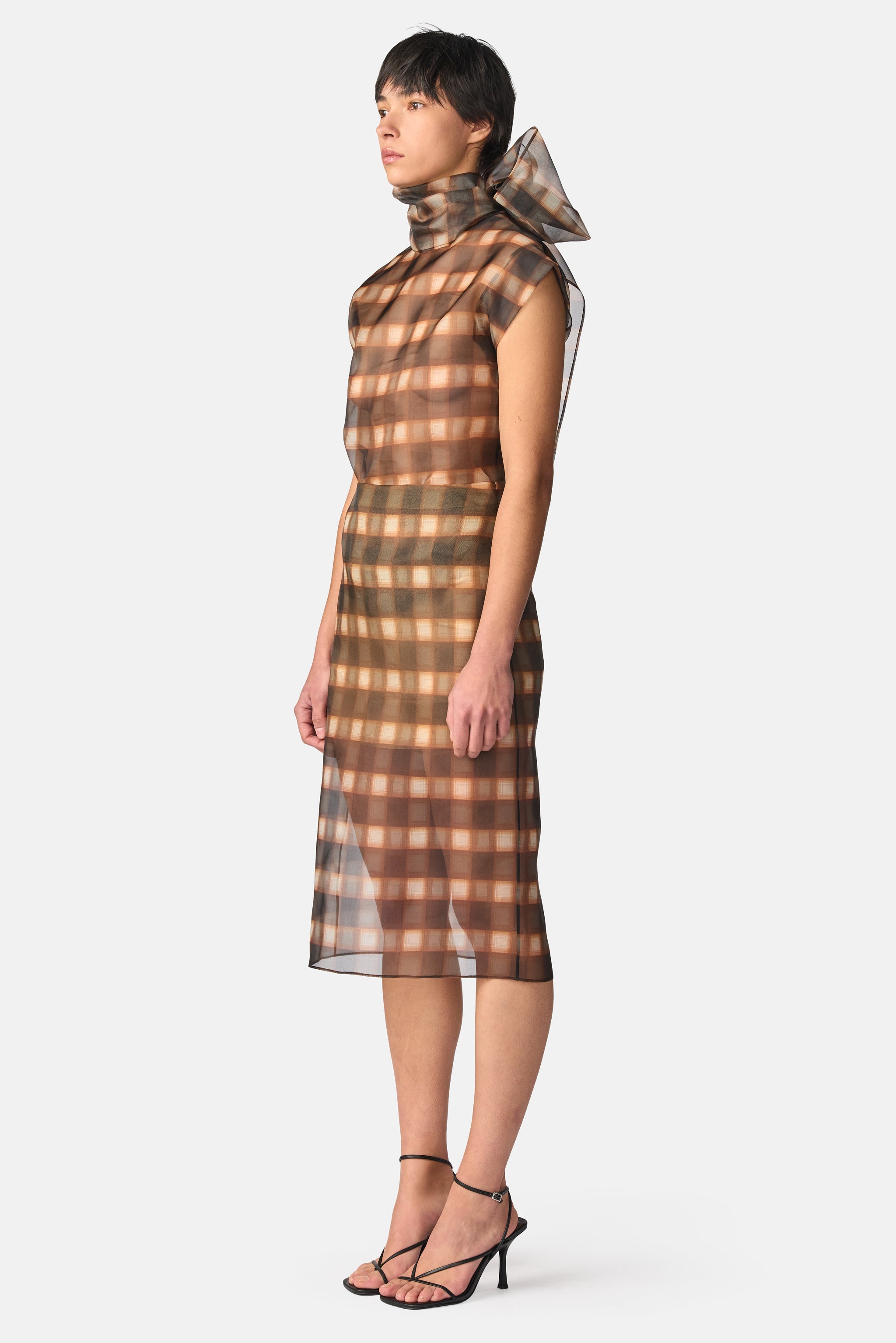 Plaid Organza Skirt