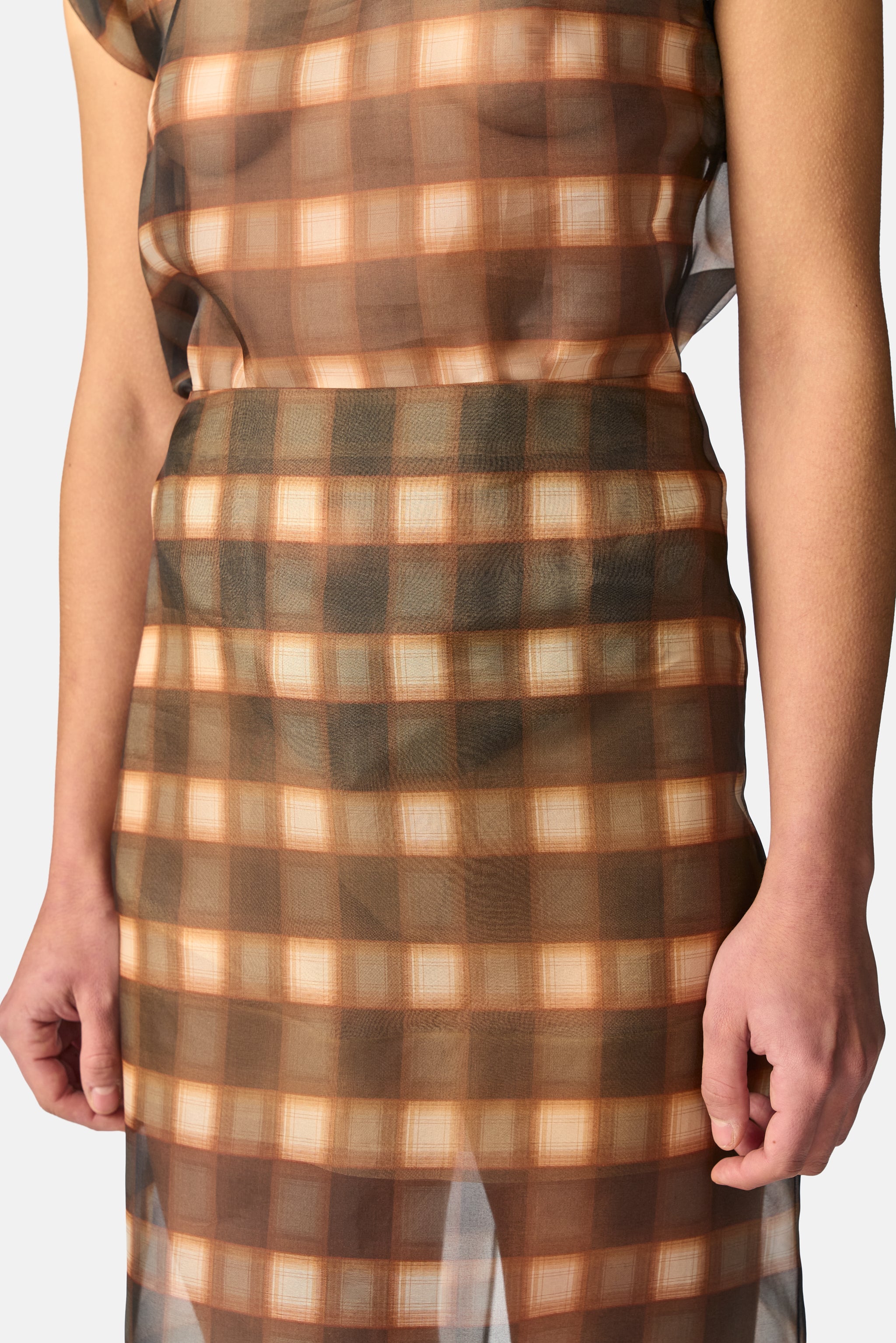 Plaid Organza Skirt
