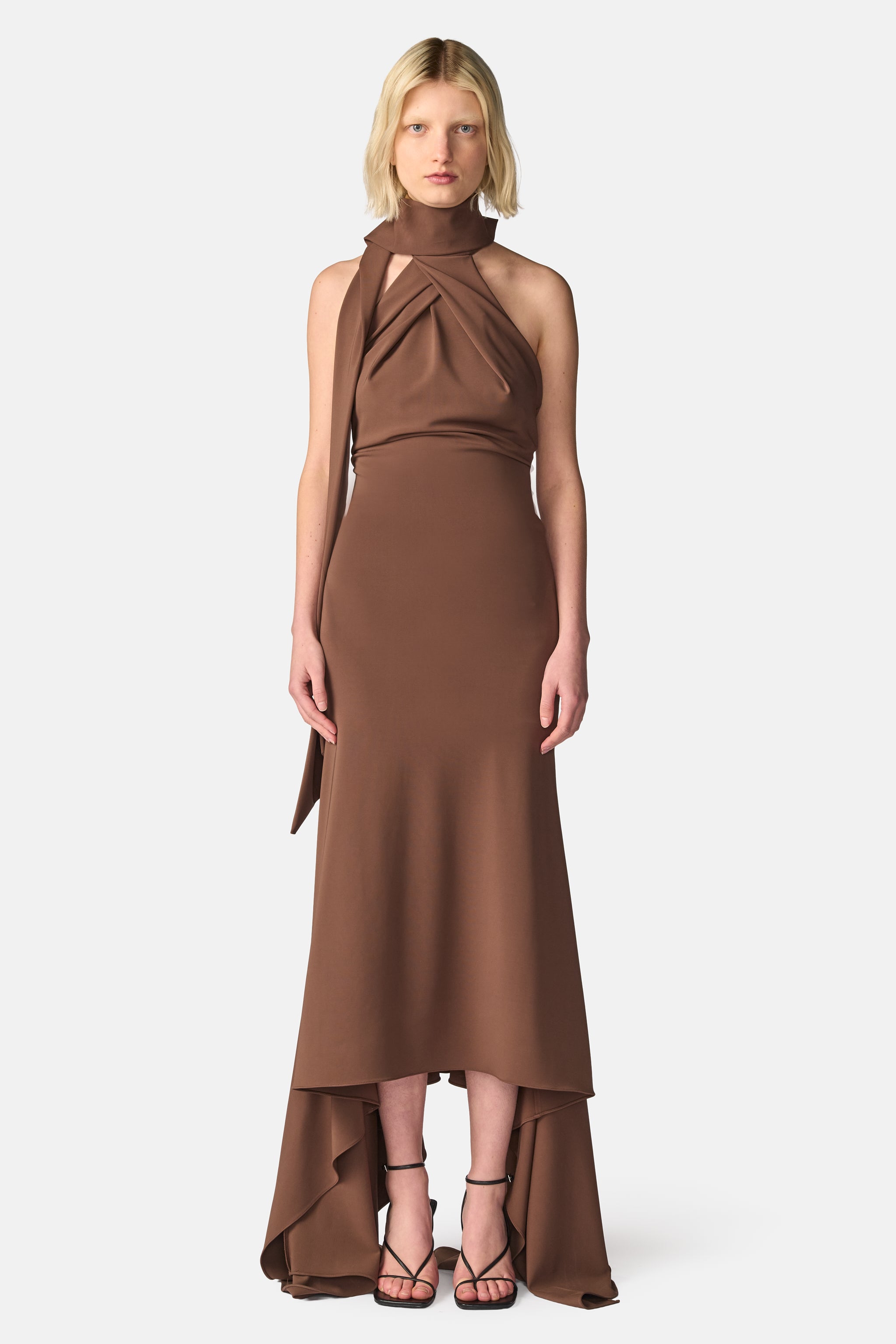 Twist Front Roll Neck Dress