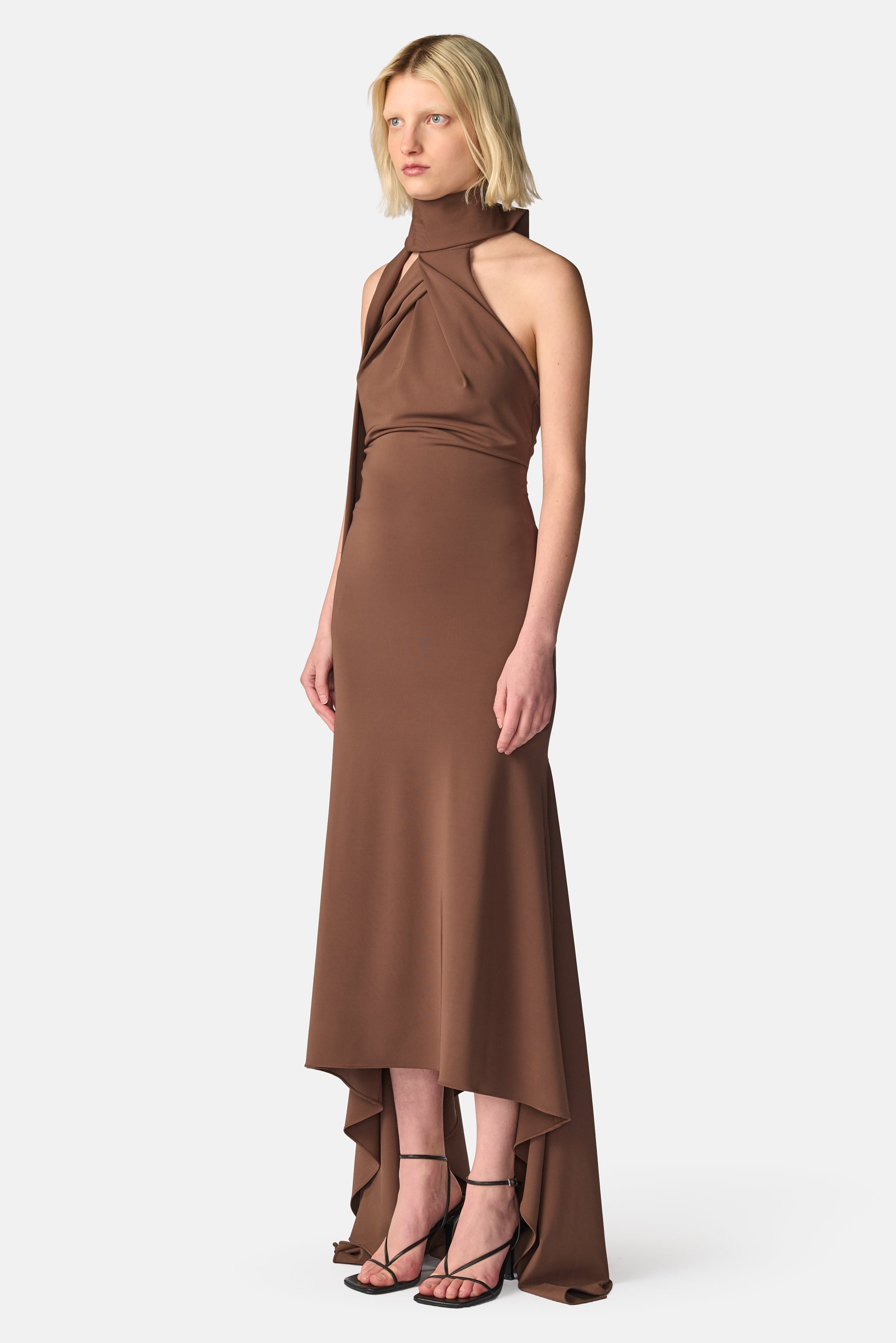 Twist Front Roll Neck Dress