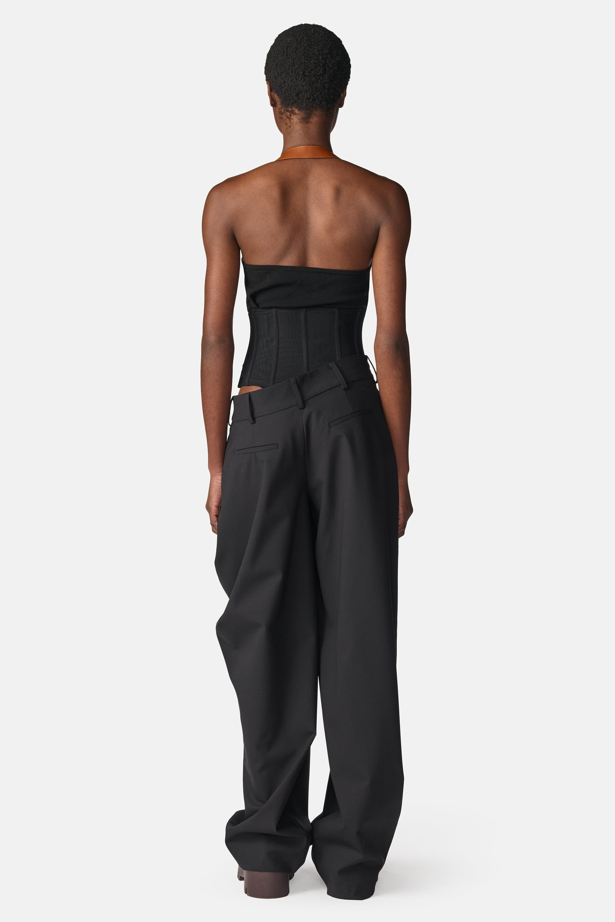 Leather Belt Knit Top