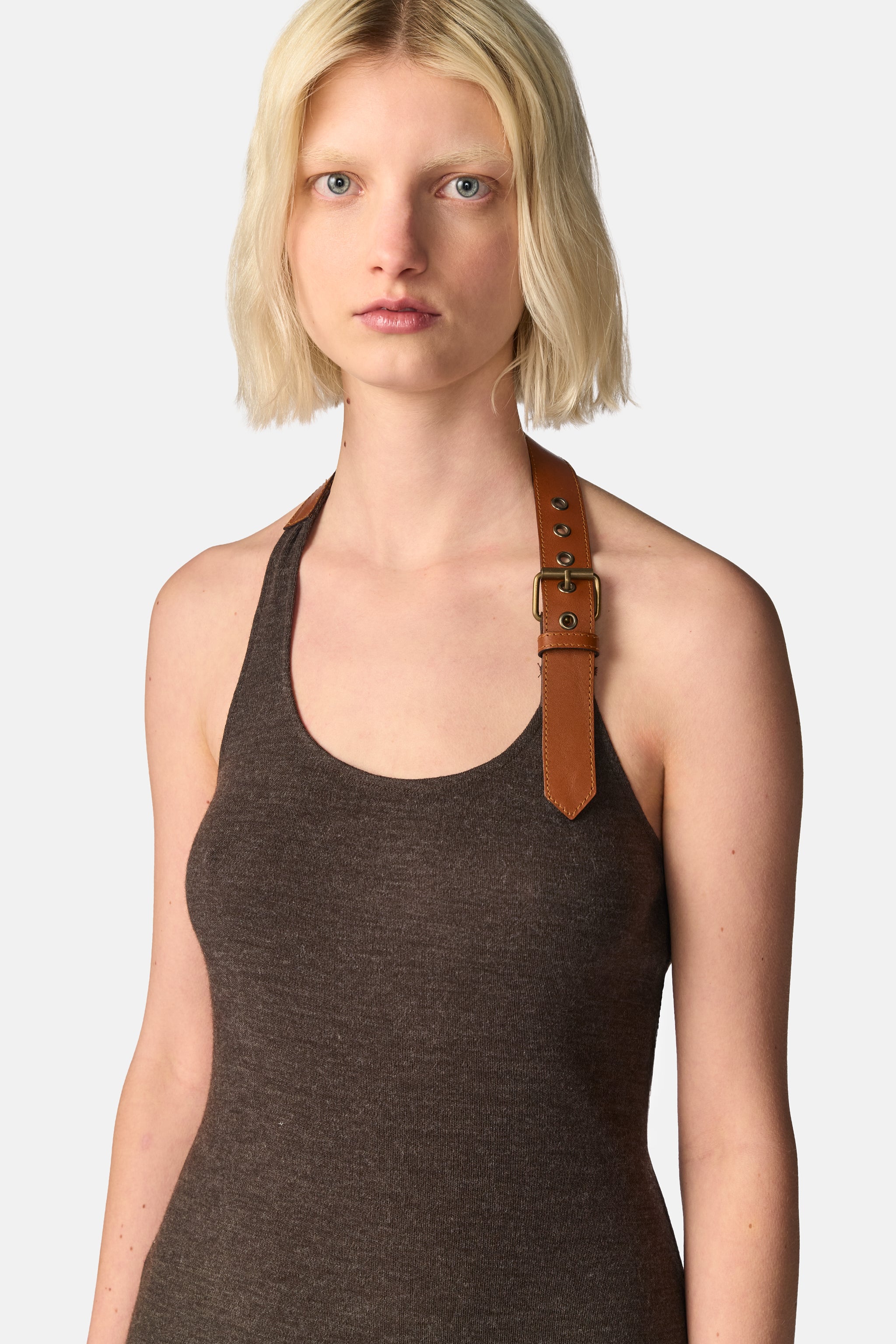 Leather Belt Dress